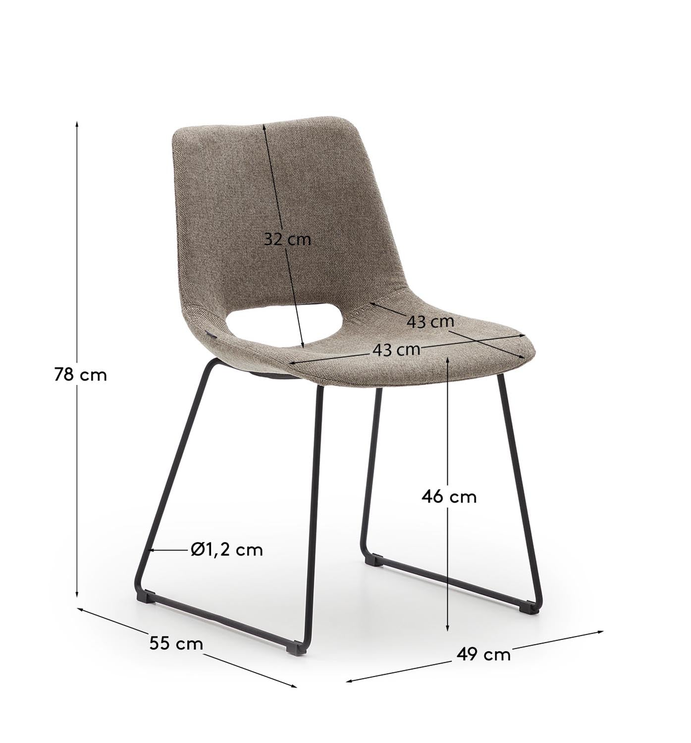 Zahara Stuhl in Braun und Stahl: Stilvolles Design, langlebige Materialien und vielseitige Einsatzmöglichkeiten für Ihr Zuhause.