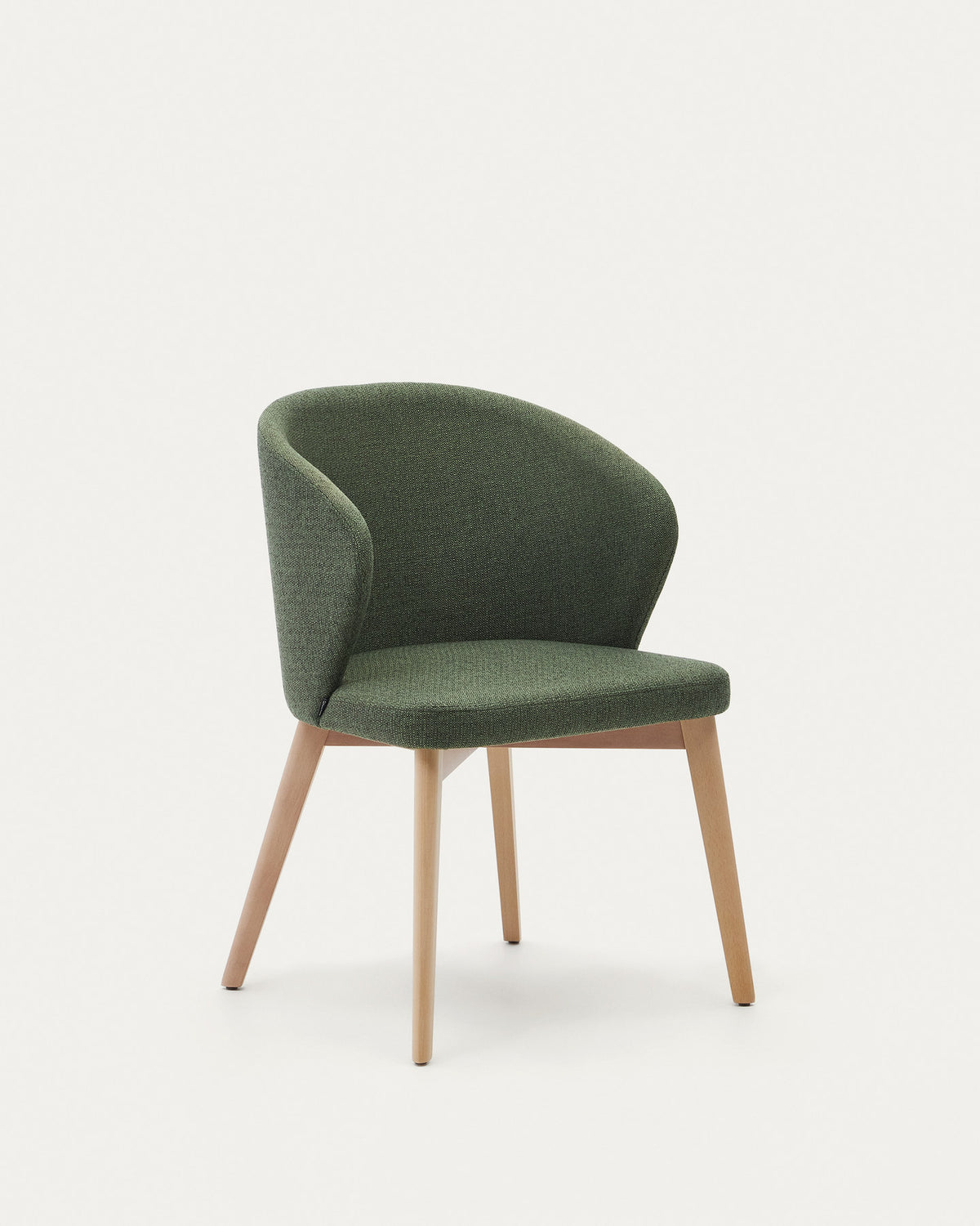 Darice Stuhl aus grüner Chenille und massivem Buchenholz mit naturfarbenem Finish FSC 100% in Grün, Natur präsentiert im Onlineshop von KAQTU Design AG. Stuhl ist von Kave Home