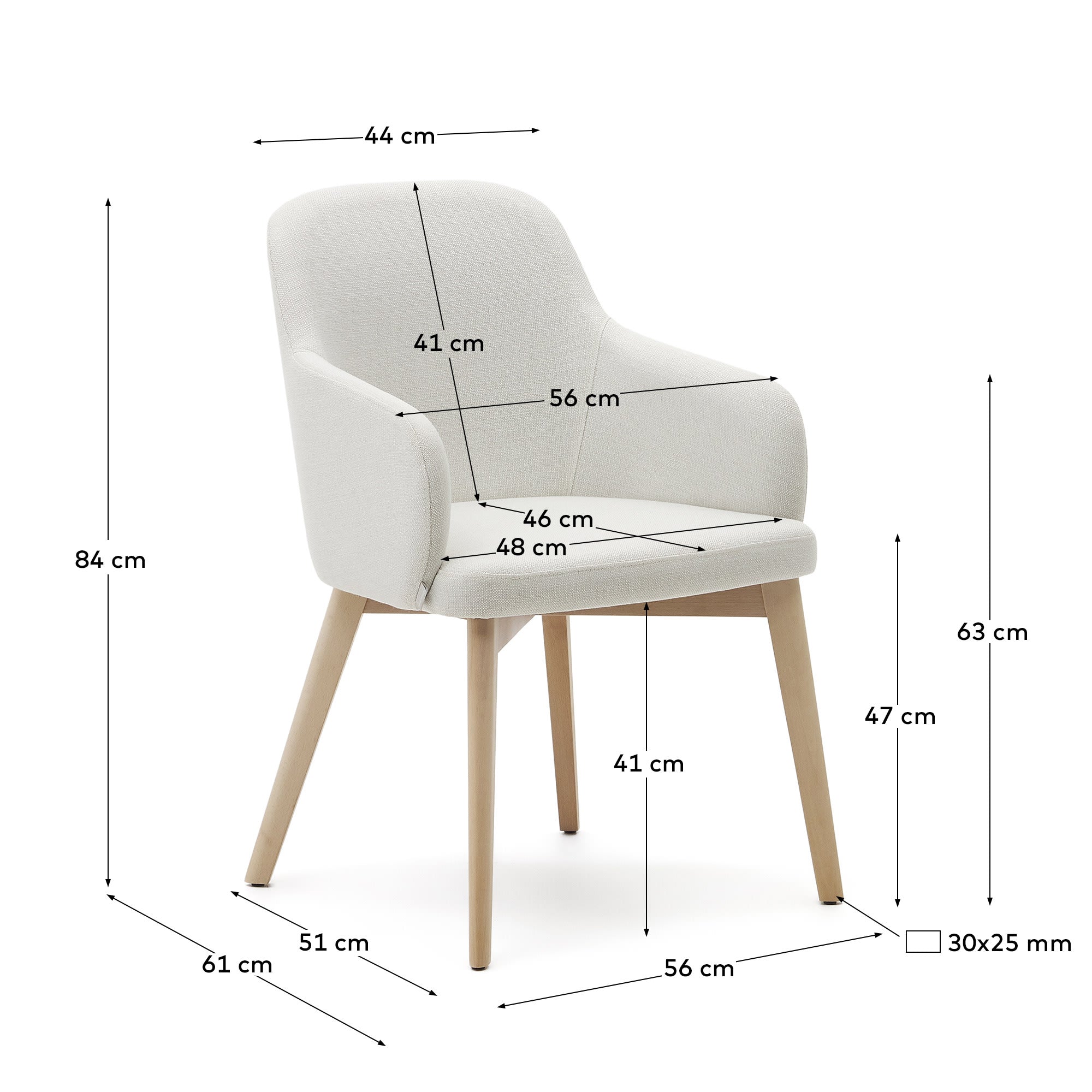 Nelida Stuhl: Stilvoller Sitz aus beiger Chenille und FSC-zertifiziertem Buchenholz mit natürlichem Finish. Komfort trifft auf Eleganz.