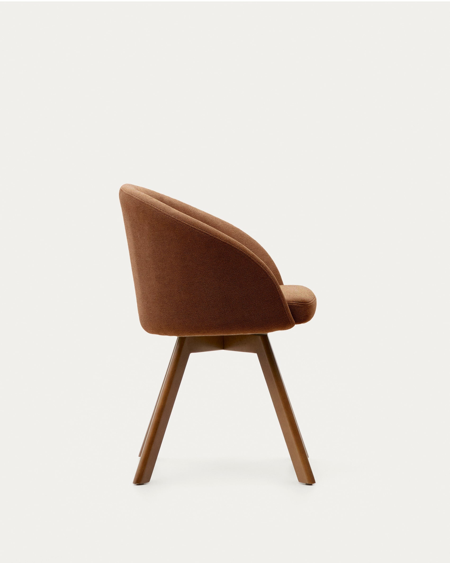 Marvin Drehstuhl: Edles Design mit brauner Chenille und Buchenholz.
