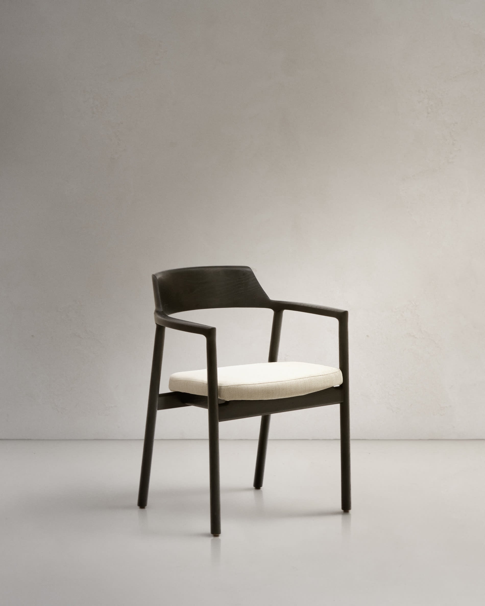 3D-Modell: Alocs Stuhl, beige Chenille, Eiche, abnehmbar, skandinavisch-japanisches Design, FSC-zertifiziert.
