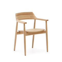 Sedia Fondes realizzata in legno massello di rovere con finitura naturale FSC Mix Credit