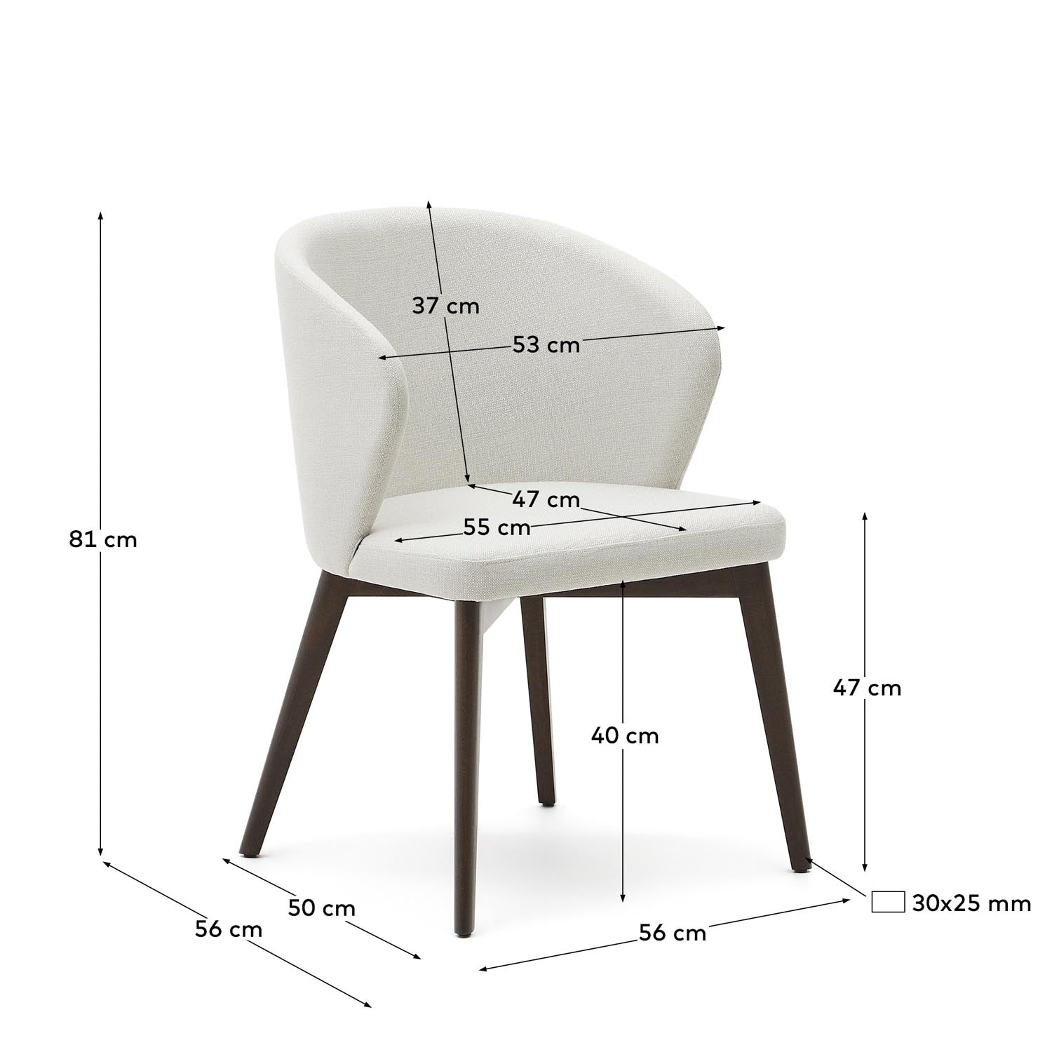 Eleganter Darice Stuhl aus beiger Chenille und FSC-zertifiziertem Buchenholz mit stilvollem Nussbaum-Finish für Ihr Esszimmer.