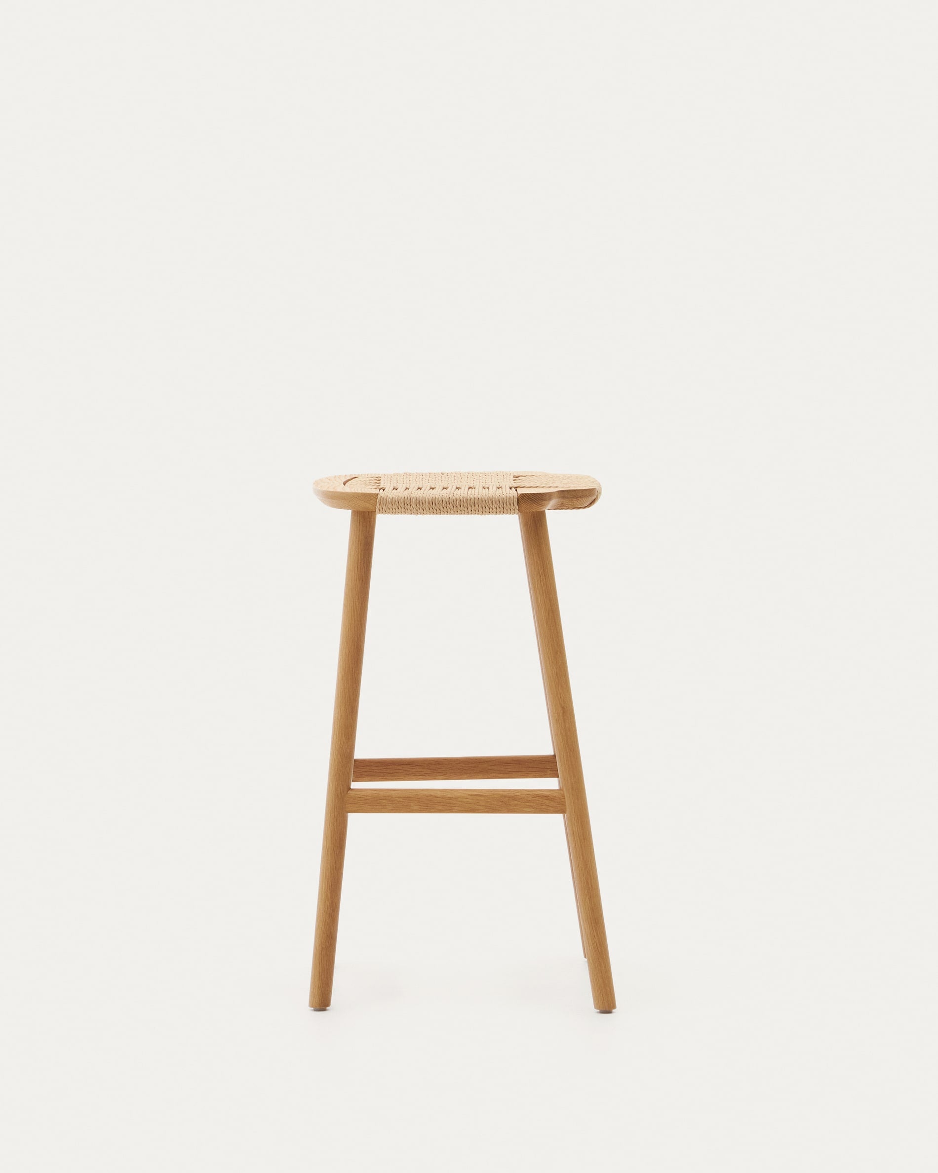 Enit Hocker: Stilvoller Sitz aus Papierseil und Eiche, 65 cm hoch.