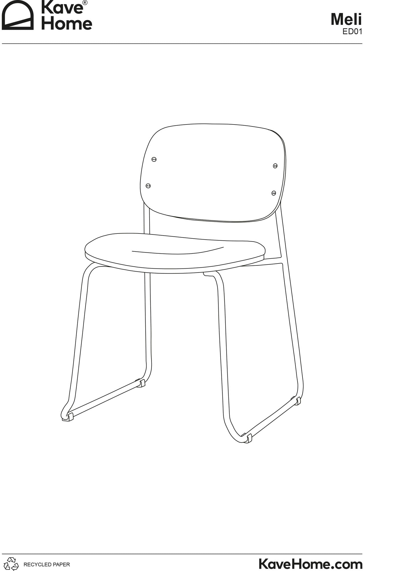 Stapelbarer Stuhl Meli aus Pappelschichtholz mit beiger Chenille-Sitzfläche und beigen Metallbeinen FSC Mix Credit in Beige präsentiert im Onlineshop von KAQTU Design AG. Stuhl ist von Kave Home