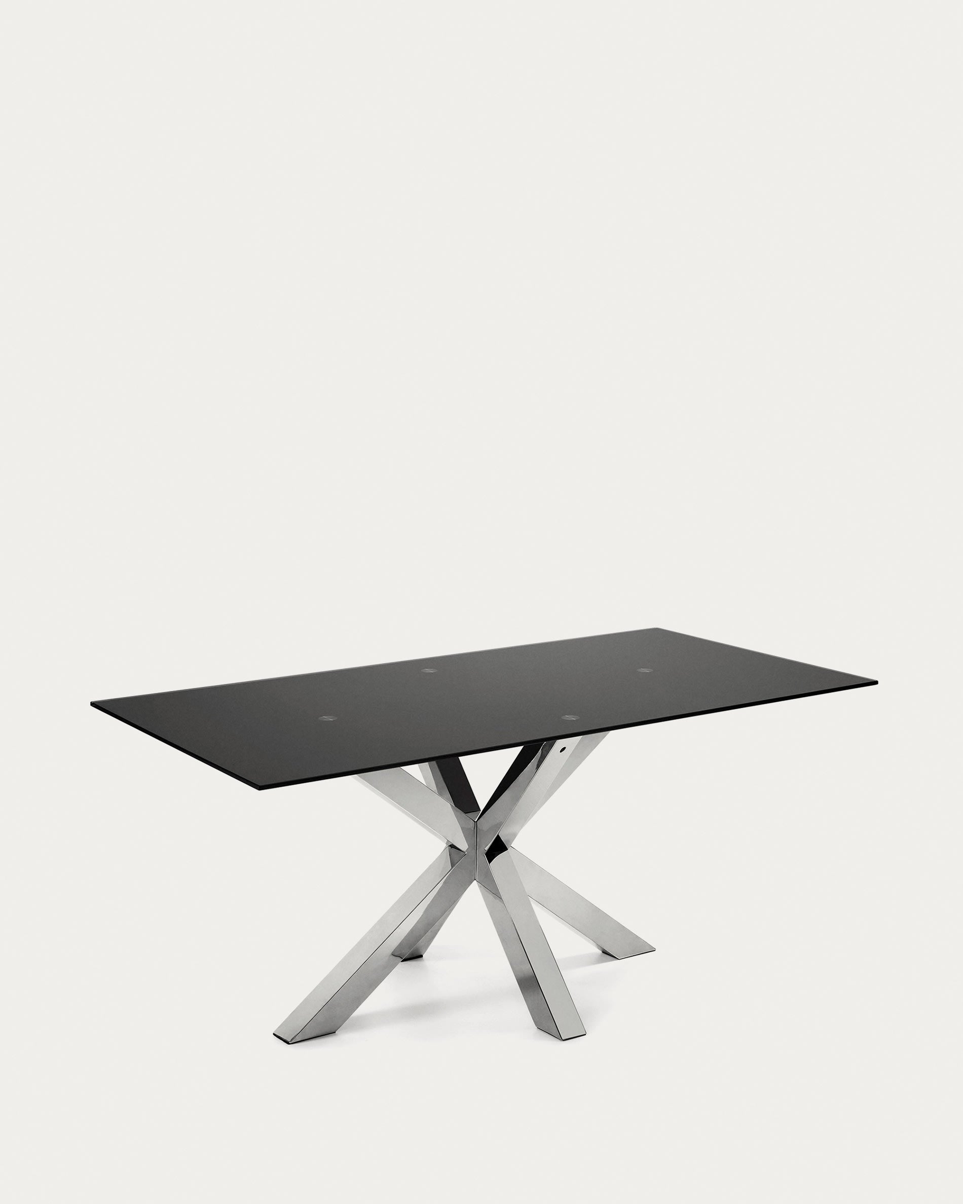 Moderner Argo Tisch: Schwarzes Glas, Stahlbeine, 200x100 cm. Stilvolles Design von Kave Home für Ihr Zuhause.