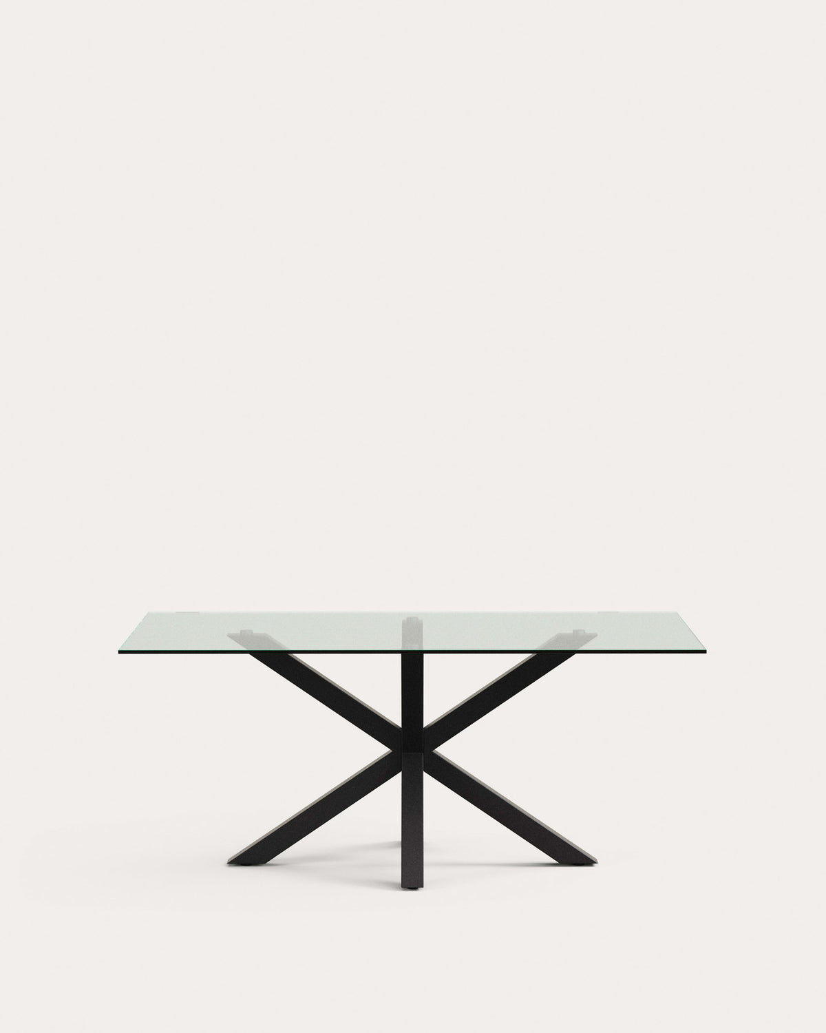 Argo Tisch aus Glas und Stahlbeine mit schwarzem Finish 180 x 100 cm in Transparent, Schwarz präsentiert im Onlineshop von KAQTU Design AG. Esstisch ist von Kave Home
