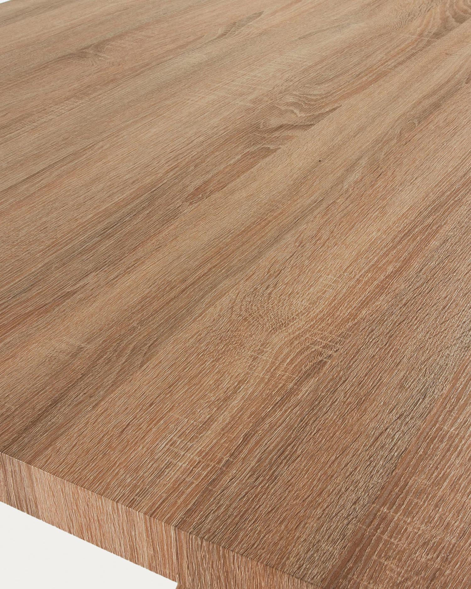 Moderner Tisch Argo, 200x100 cm, mit natürlicher Melaminoberfläche und stilvollen Stahlbeinen in Holzoptik, perfekt für Ihr Zuhause.