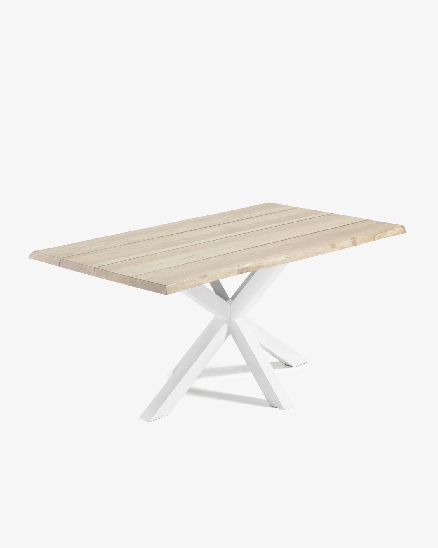 Argo Tisch Eichenfurnier geleichtes Finish und Stahlbeine weiss 160 x 90 cm in  präsentiert im Onlineshop von KAQTU Design AG. Esstisch ist von Kave Home