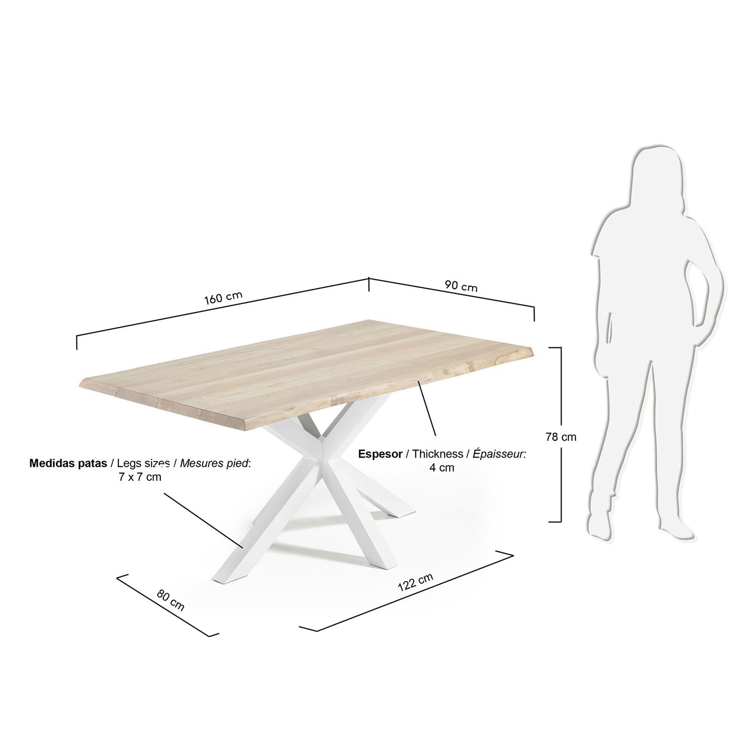 Entdecken Sie den Argo Esstisch mit elegantem Eichenfurnier und robusten weißen Stahlbeinen. Ideal für stilvolle Essbereiche und gesellige Zusammenkünfte.