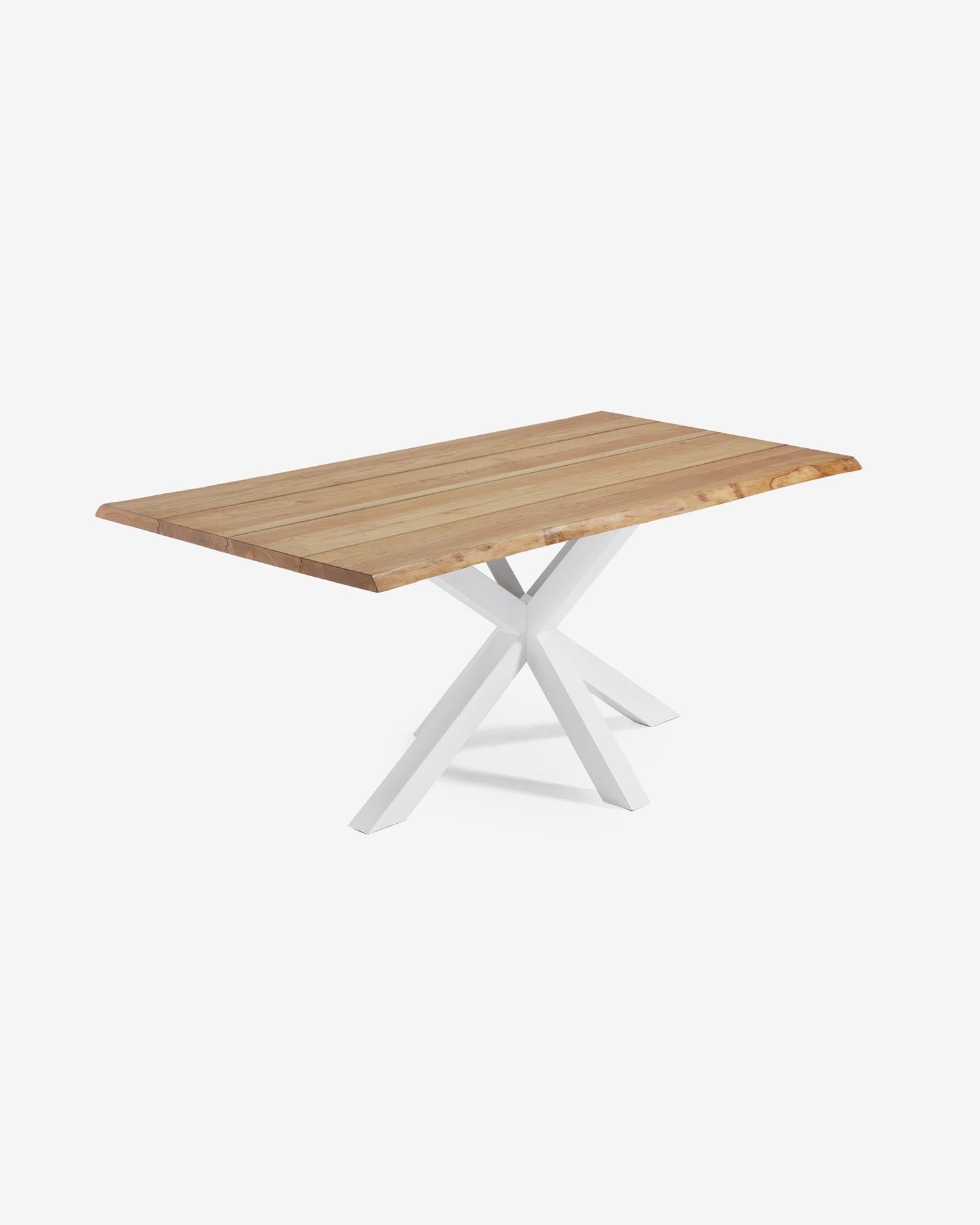 Argo Tisch Eichenfurnier mit natürlichem Finish Stahlbeine mit weissem Finish 160 x 90 cm in  präsentiert im Onlineshop von KAQTU Design AG. Esstisch ist von Kave Home