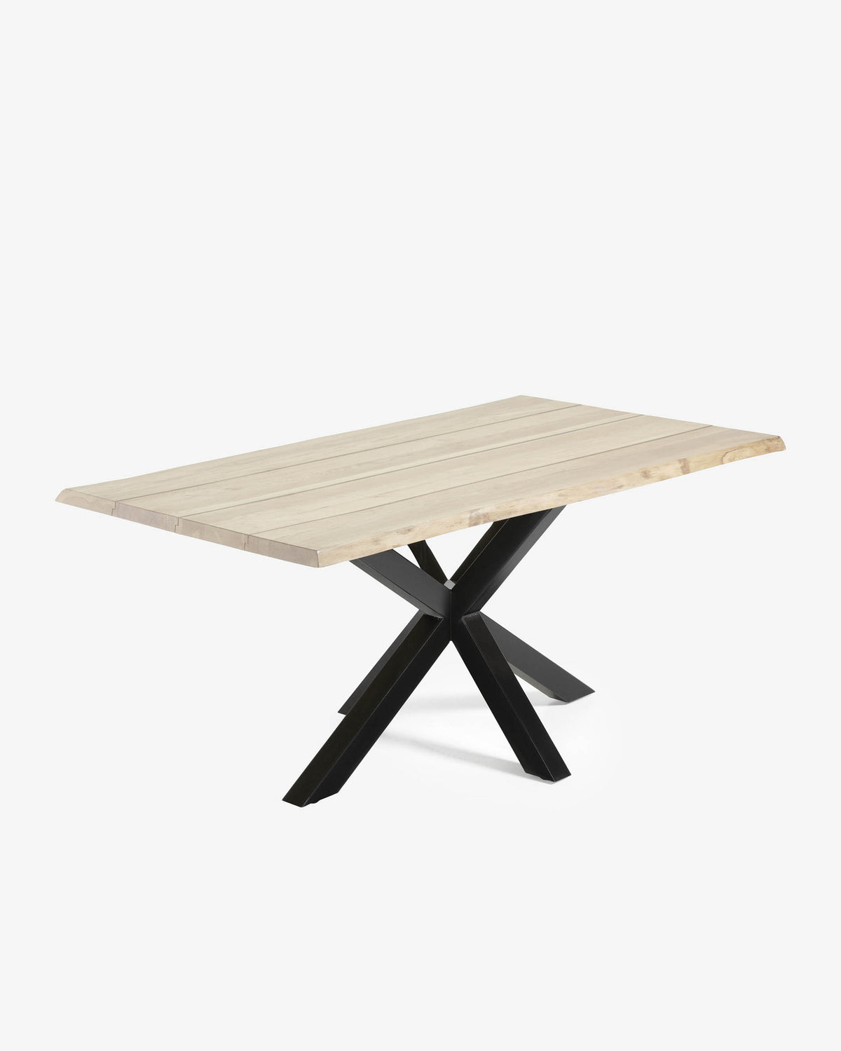 Argo Tisch Eichenfurnier m. gebleichtem Finish Stahlbeine m. schwarzem Finish  160 x 90 cm in Natur, Schwarz präsentiert im Onlineshop von KAQTU Design AG. Esstisch ist von Kave Home