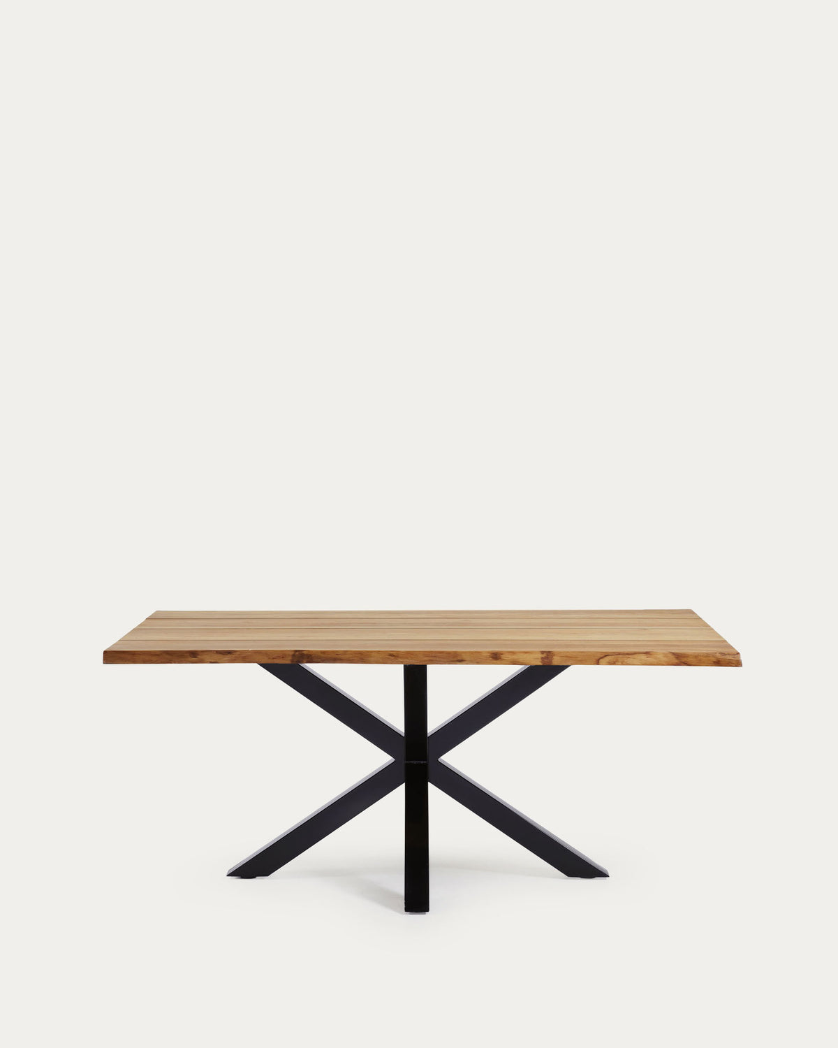 Argo Tisch Eichenfurnier m. natürlichem Finish Stahlbeine mit schwarzem Finish 160 x 90 cm in Natur, Schwarz präsentiert im Onlineshop von KAQTU Design AG. Esstisch ist von Kave Home