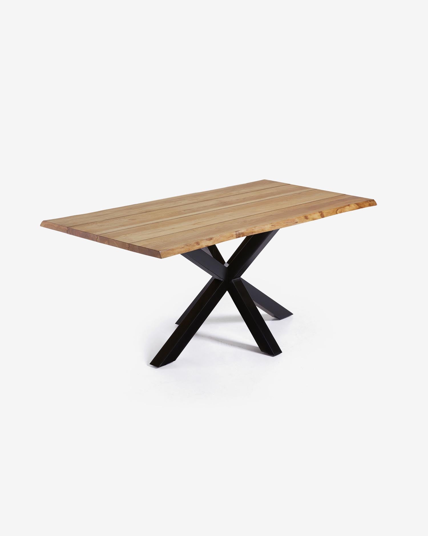 Argo Tisch Eichenfurnier m. natürlichem Finish Stahlbeine mit schwarzem Finish 160 x 90 cm in  präsentiert im Onlineshop von KAQTU Design AG. Esstisch ist von Kave Home