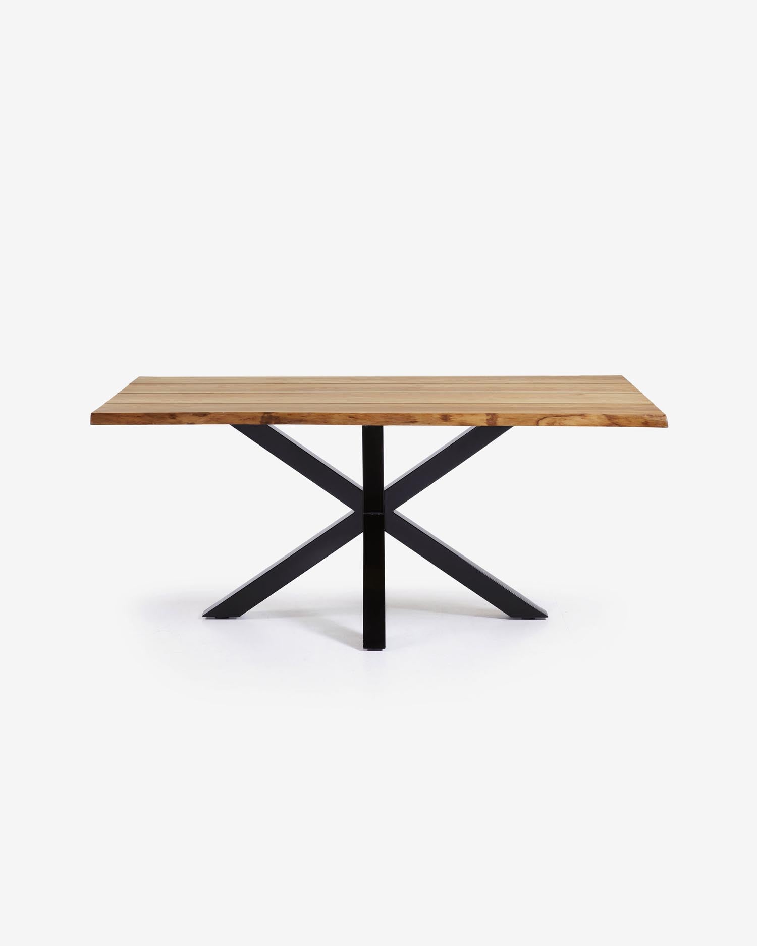 Argo Tisch Eichenfurnier m. natürlichem Finish Stahlbeine mit schwarzem Finish 160 x 90 cm in  präsentiert im Onlineshop von KAQTU Design AG. Esstisch ist von Kave Home