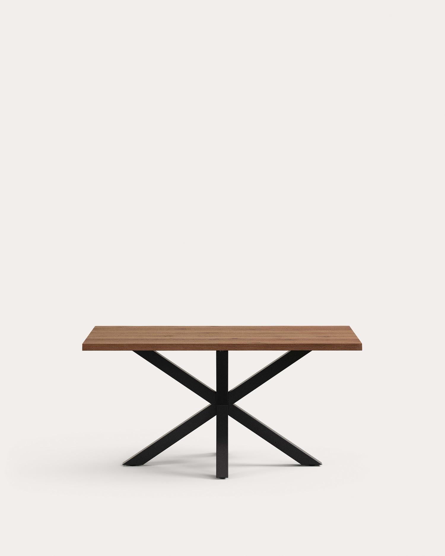 Tisch Argo aus antikem Eichenfurnier und Beinen aus Stahl in Holzoptik, 160 x 90 cm in  präsentiert im Onlineshop von KAQTU Design AG. Esstisch ist von Kave Home