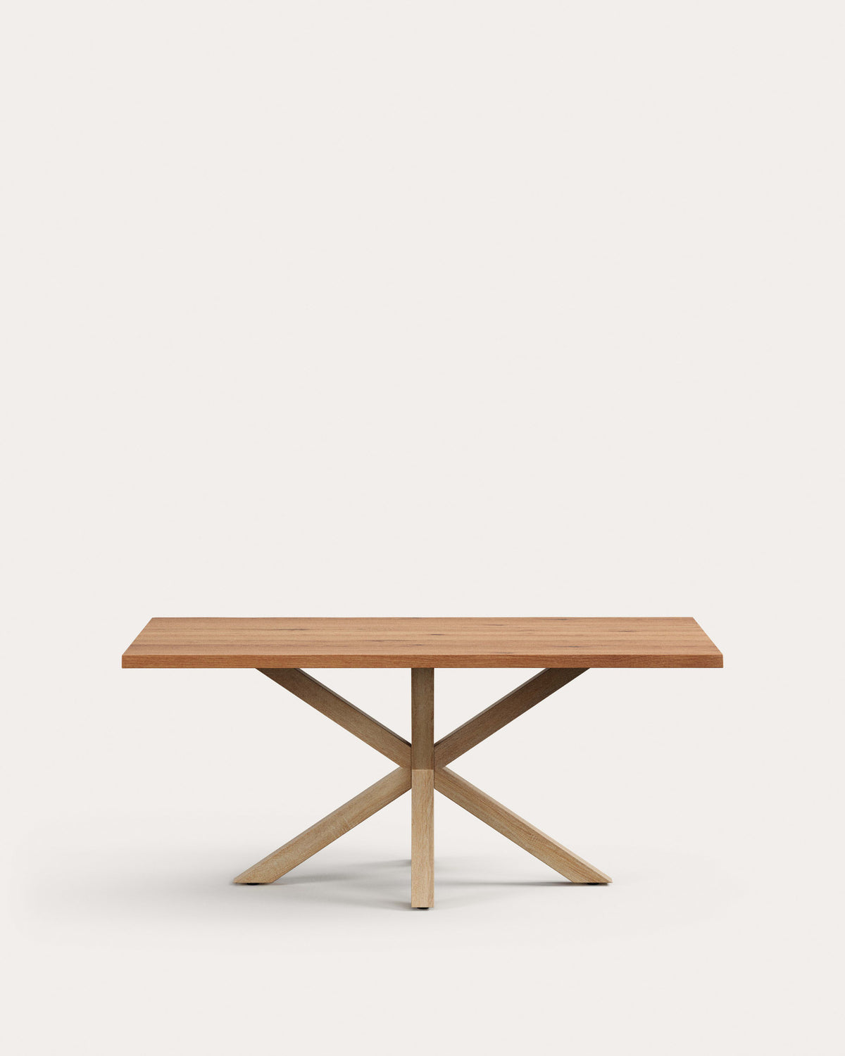 Tisch Argo aus Eichenfurnier mit natürlicher Oberfläche und Beinen aus Stahl in Holzoptik, 180 x 100 cm in  präsentiert im Onlineshop von KAQTU Design AG. Esstisch ist von Kave Home