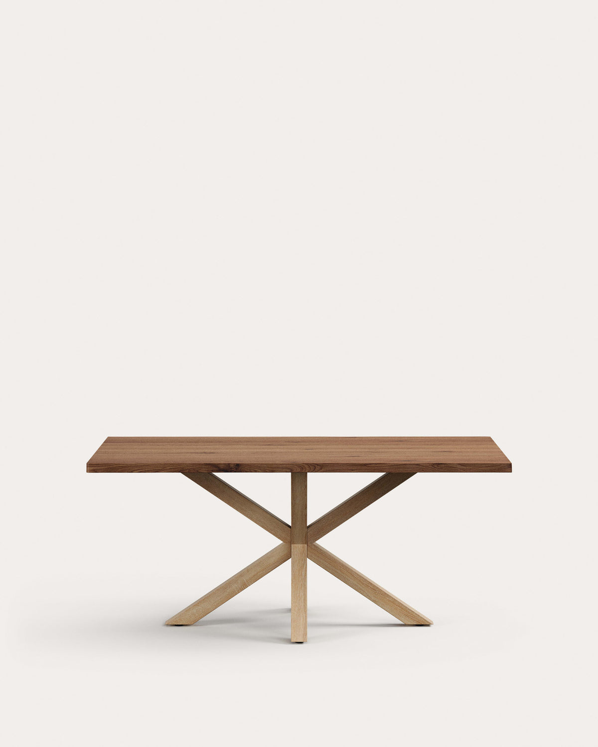Tisch Argo aus aus gealtertem Eichenfurnier und Beinen aus Stahl in Holzoptik, 180 x 100 cm in  präsentiert im Onlineshop von KAQTU Design AG. Esstisch ist von Kave Home