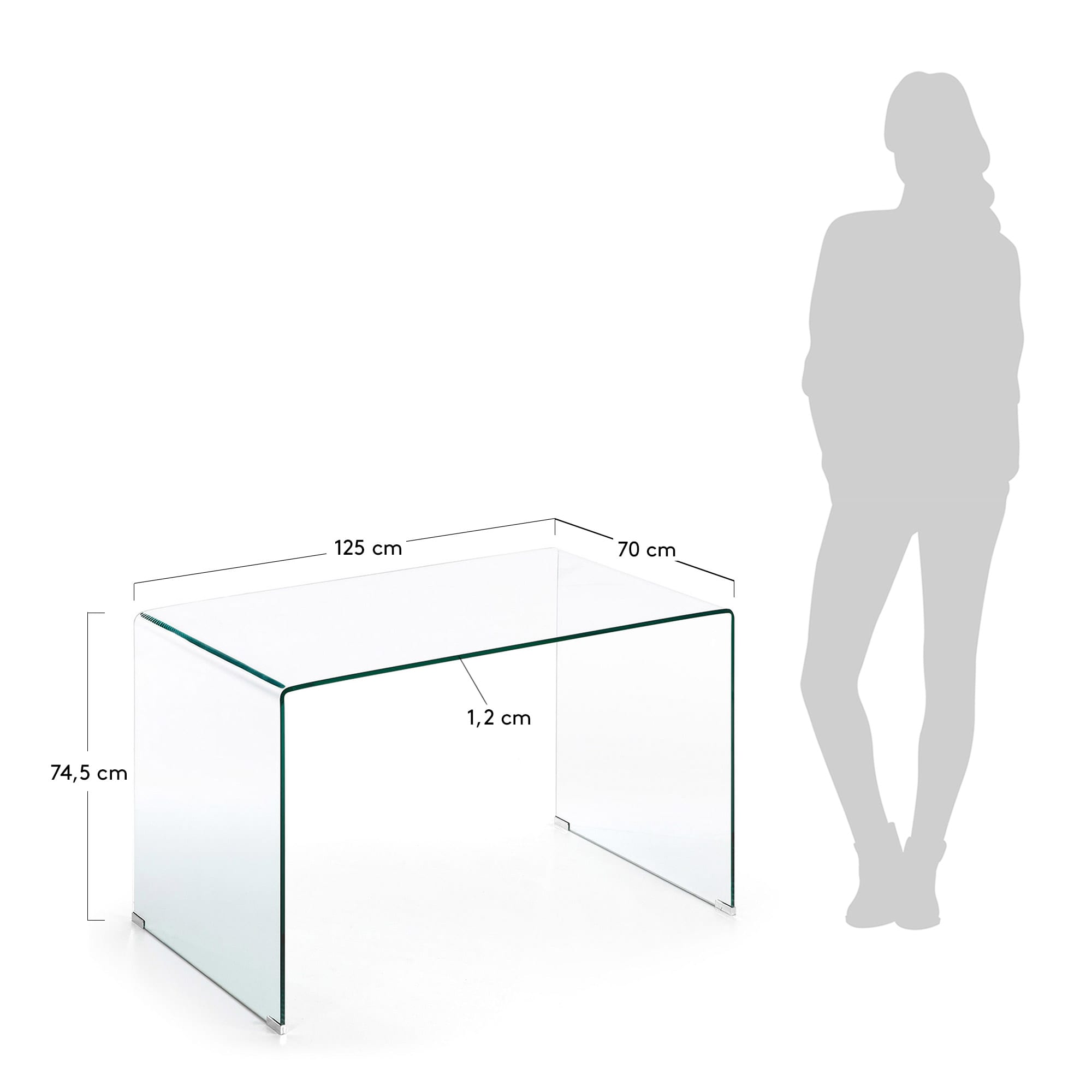 Eleganter Glastisch Burano 125x70 cm von Kave Home, perfekt für moderne Räume, mit zeitlosem Design und robuster Qualität.