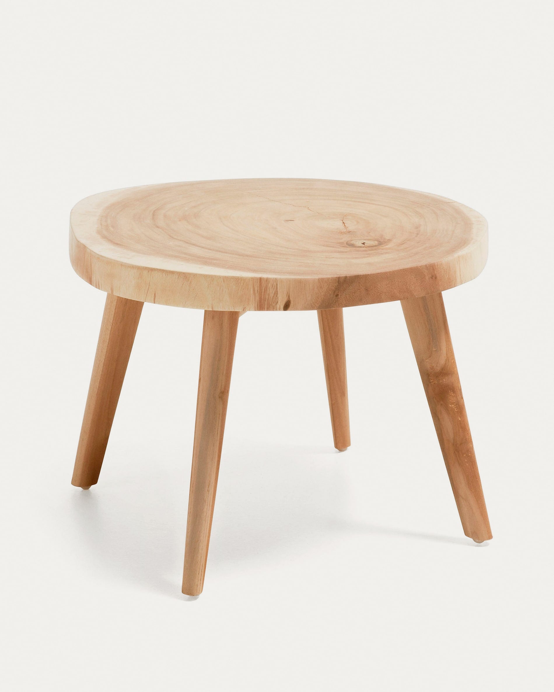 3D-Modell des eleganten Wellcres Beistelltischs Ø 65 cm aus massivem Munggurholz, ideal für stilvolle Aussenbereiche.