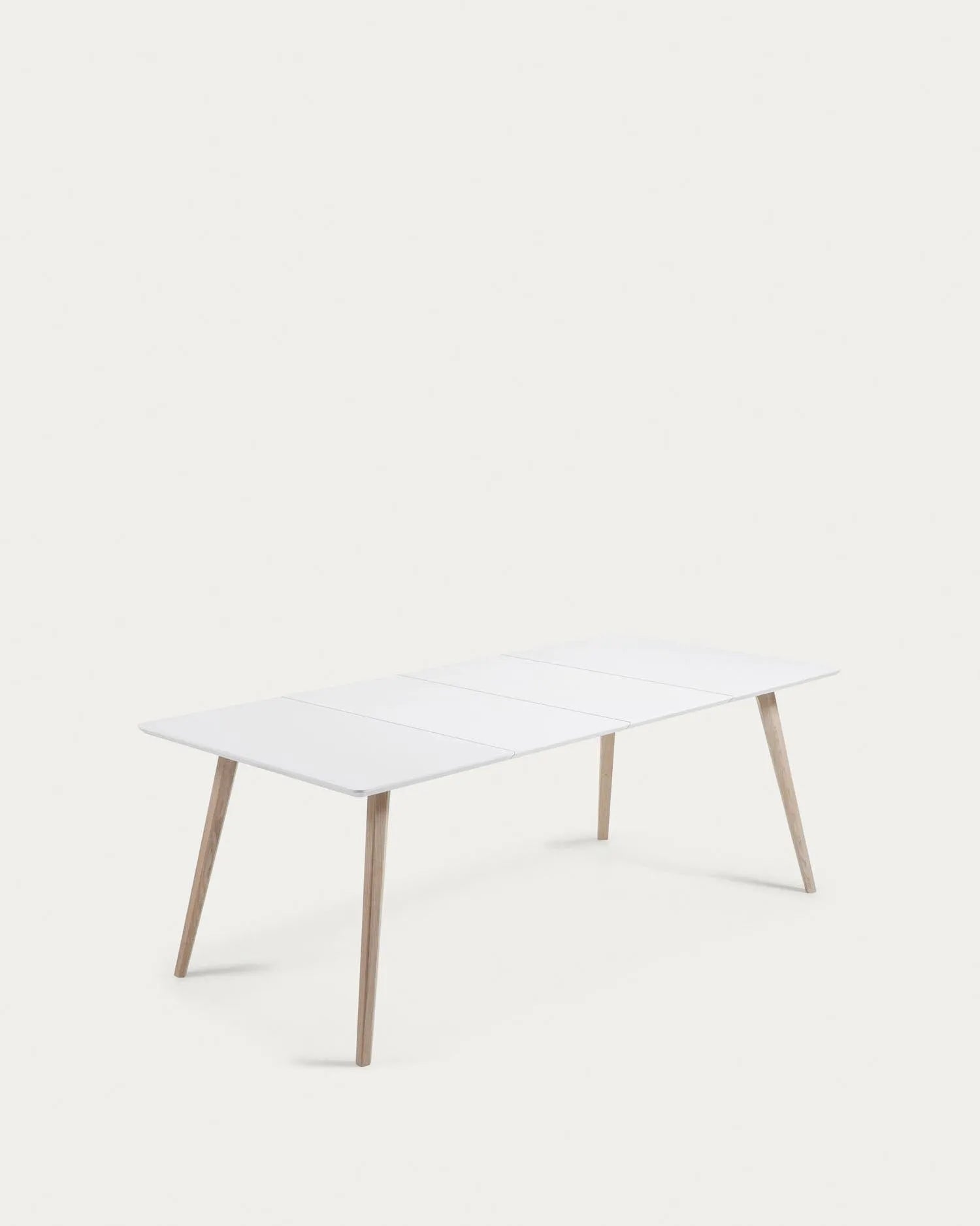 Eunice ausziehbarer Tisch, 140-220 cm, weiße Eschenholzbeine, modernes Design, ideal für stilvolle Esszimmer.