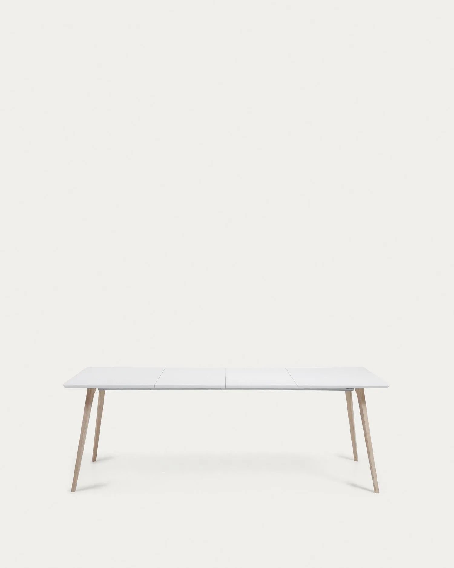 Eunice ausziehbarer Tisch 140-220 cm, weiße Eschenholzbeine, modernes Design, ideal für stilvolle und funktionale Essbereiche.