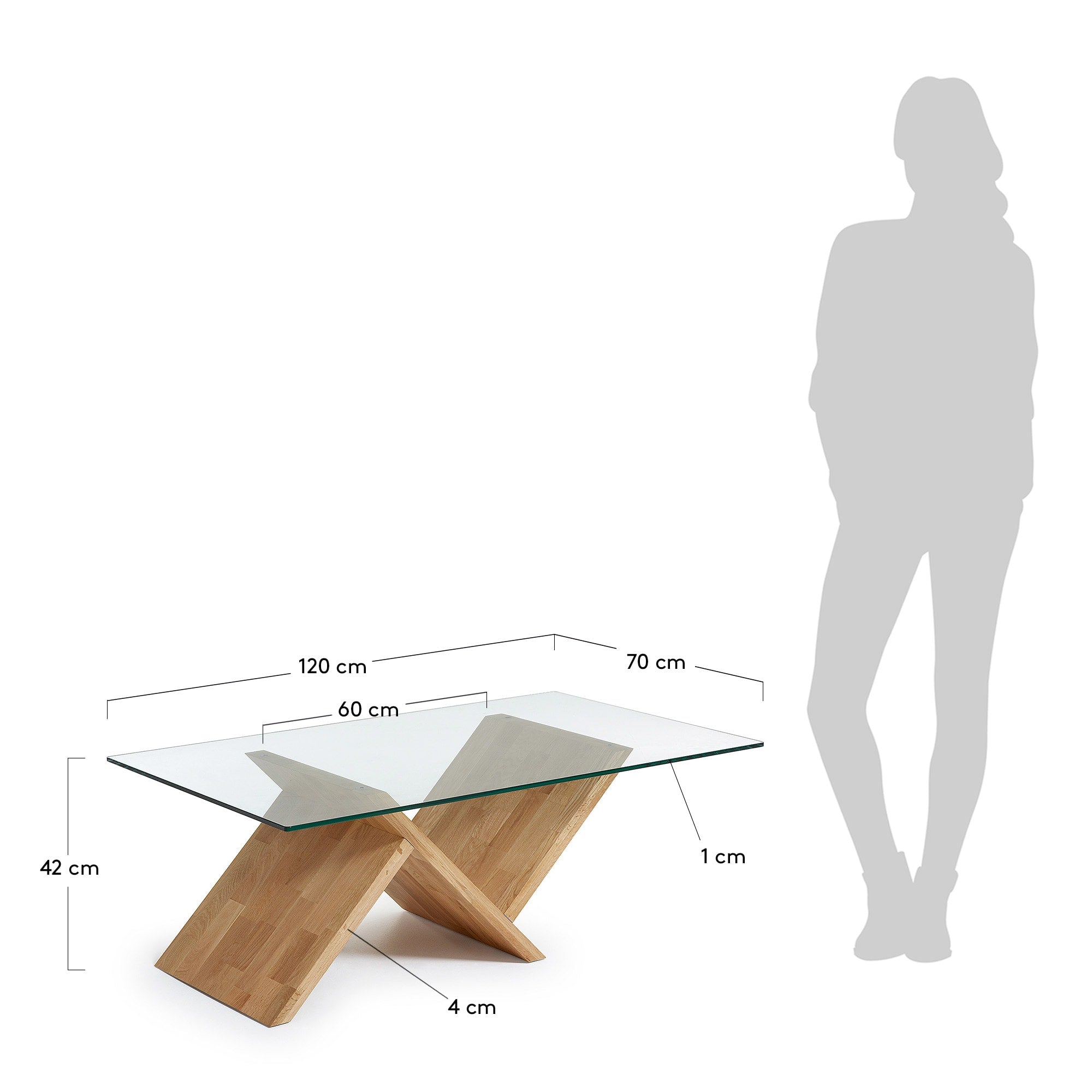 Der Waley Couchtisch kombiniert stilvolles Glas mit stabiler Eiche und bietet eine elegante Lösung für Ihr Wohnzimmer.