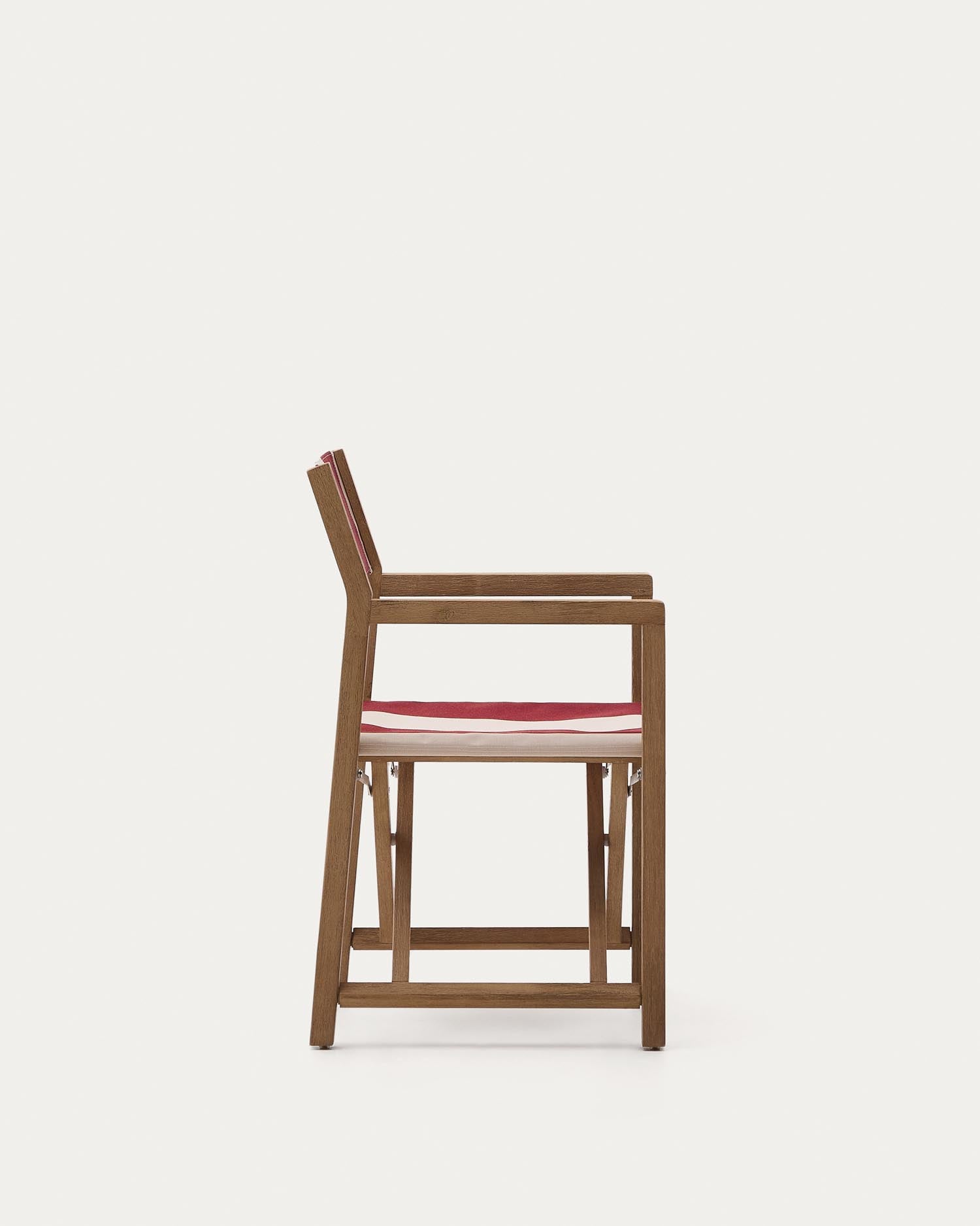 Weinrot-beige gestreifter Outdoor-Klappstuhl Vilara aus massivem Akazienholz, FSC 100% in  präsentiert im Onlineshop von KAQTU Design AG. Gartenstuhl ist von Kave Home