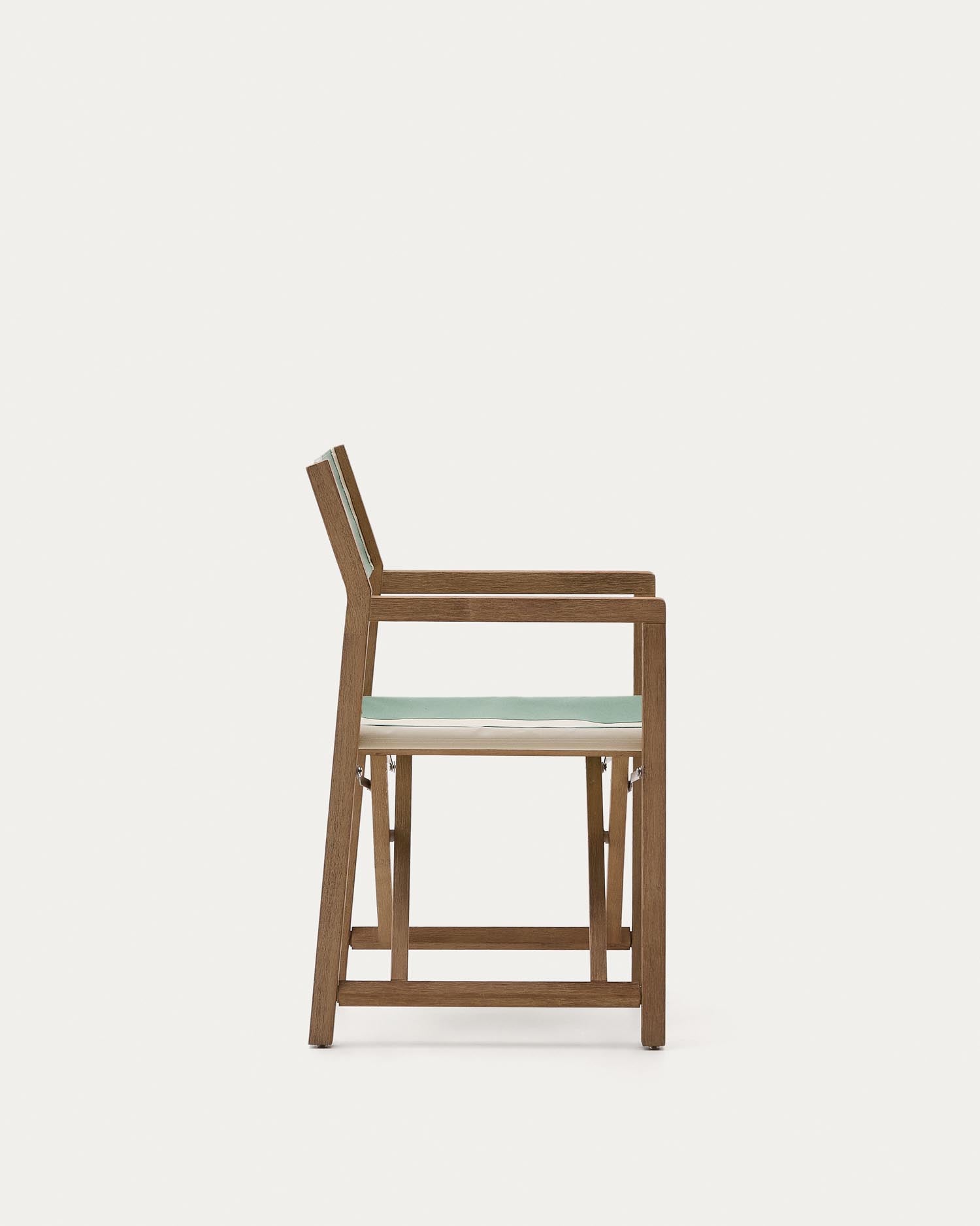 Grün-beige gestreifter Outdoor-Klappstuhl Vilara aus massivem Akazienholz, FSC™ 100% in Grün präsentiert im Onlineshop von KAQTU Design AG. Gartenstuhl ist von Kave Home