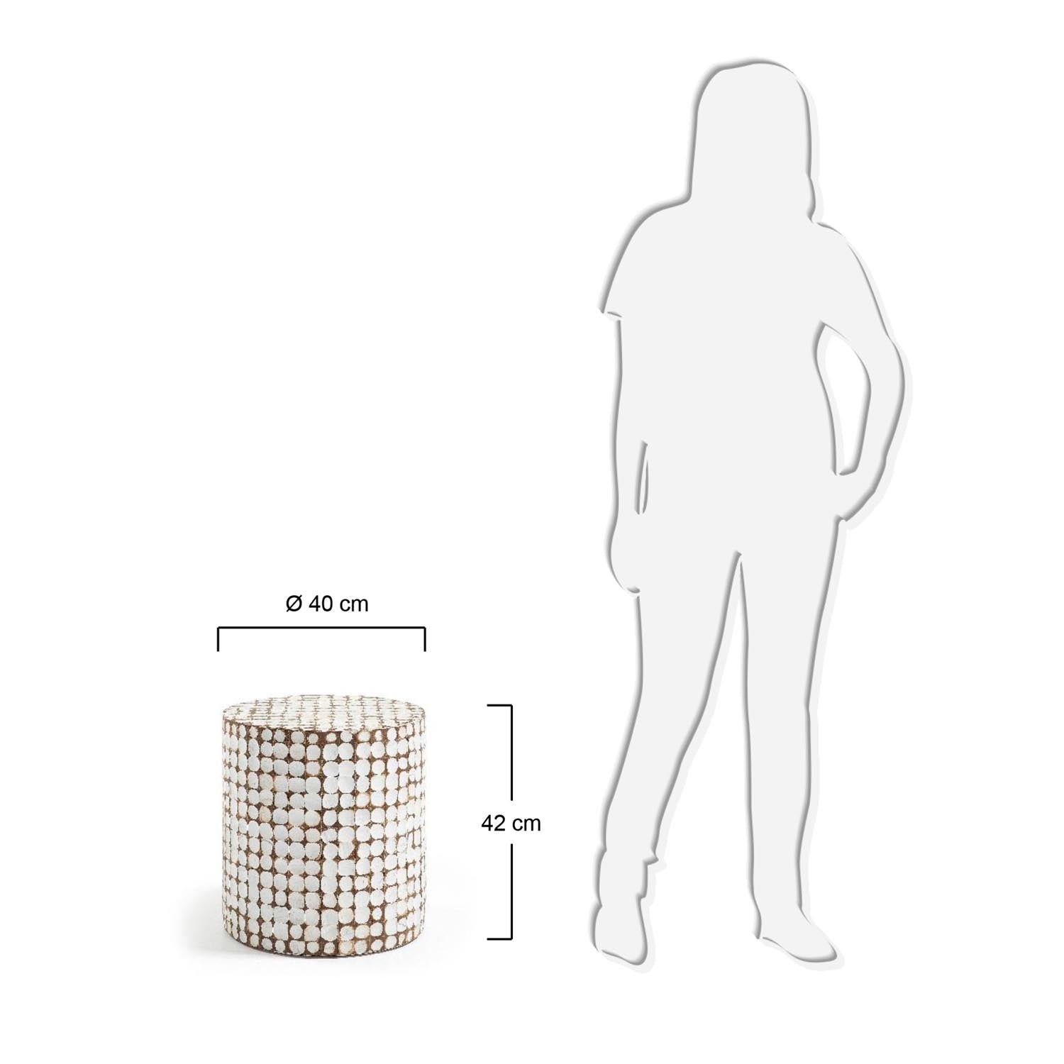 Stilvoller Beistelltisch aus Mangoholz und Kokosnussschale, Ø 40 cm. Ideal für Wohnzimmer, Schlafzimmer und vielseitige Dekoration.