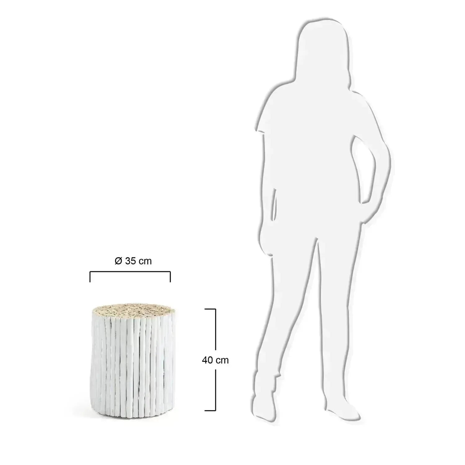 Eleganter Filip Beistelltisch Ø 35 cm in Weiß von Kave Home.
