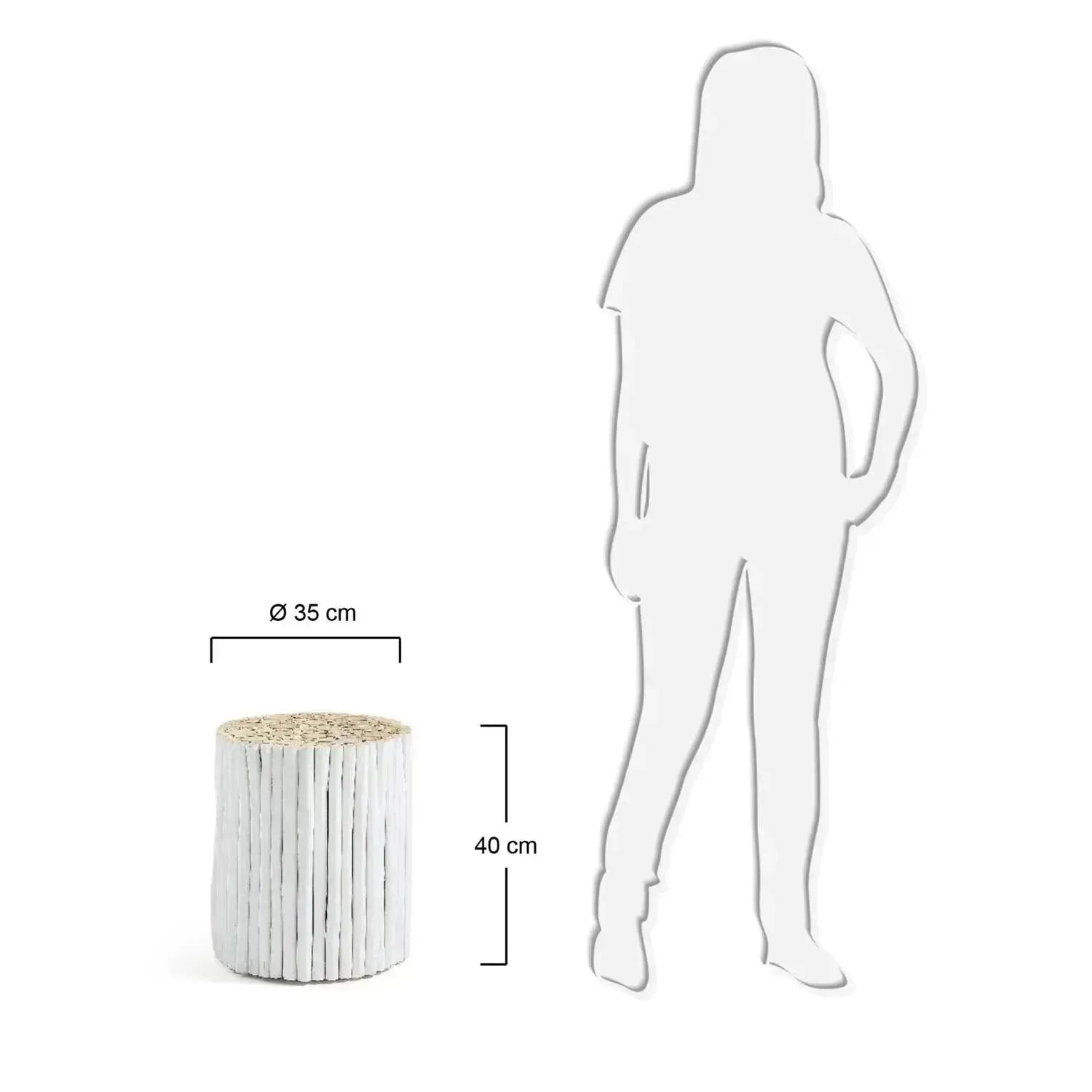 Eleganter Filip Beistelltisch Ø 35 cm in Weiß von Kave Home.