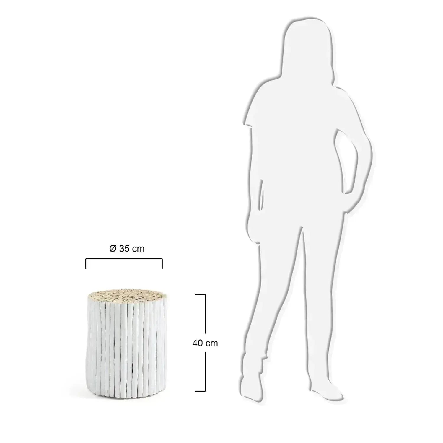 Eleganter Filip Beistelltisch Ø 35 cm in Weiß von Kave Home.