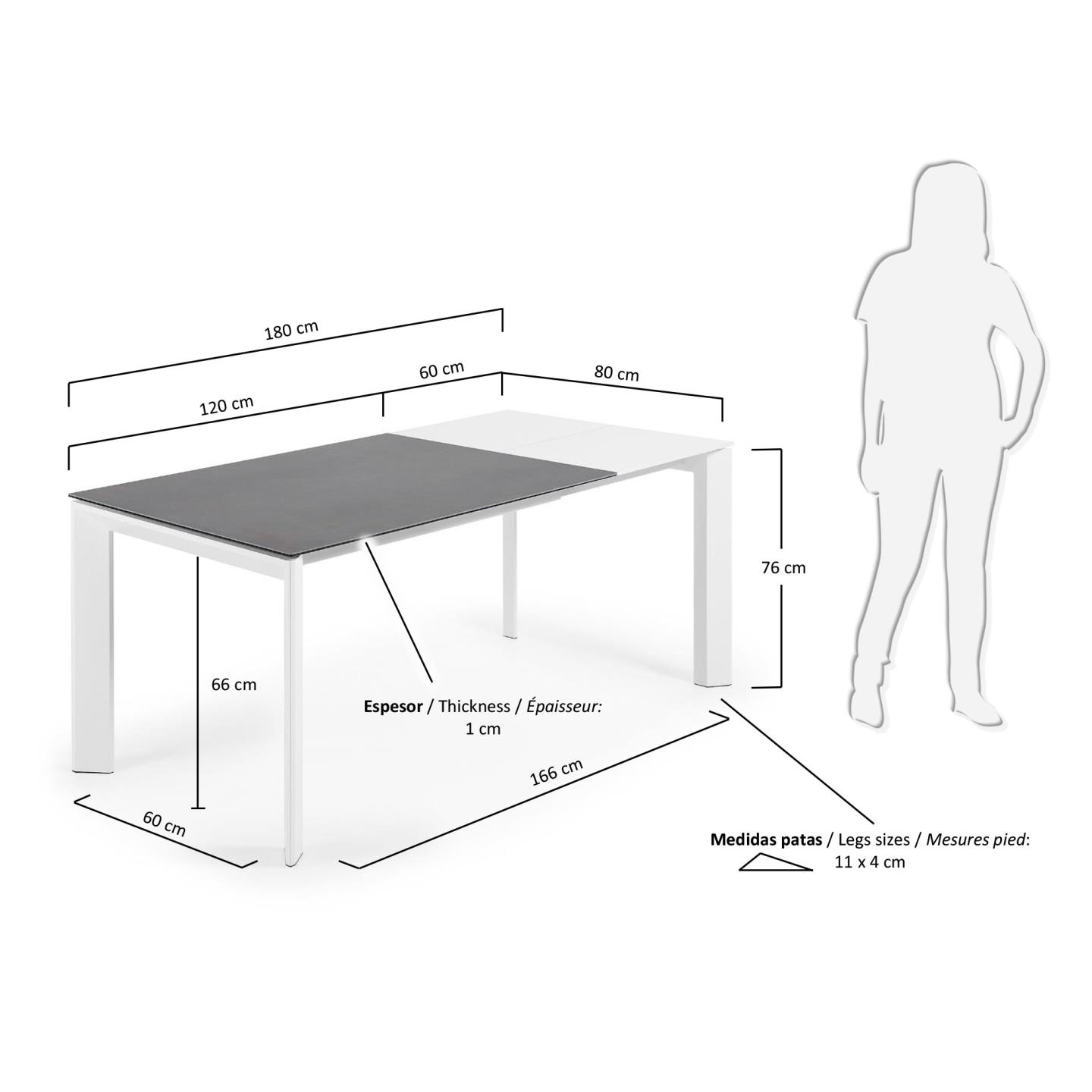Der Axis Esstisch von Kave Home vereint elegantes Design mit praktischer Erweiterbarkeit. Perfekt für stilvolle Esszimmer und gesellige Abende.