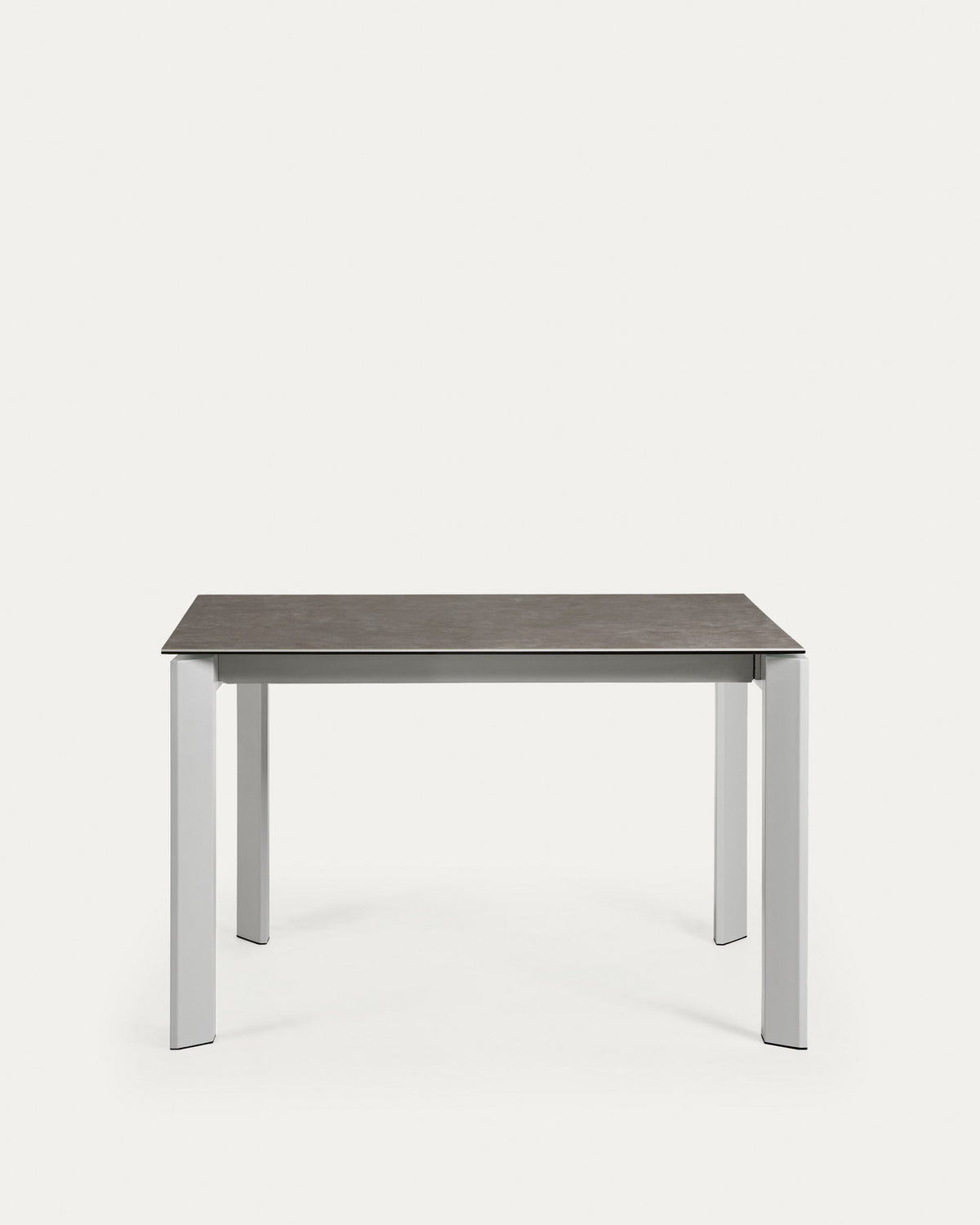 Axis Ausziehtisch Feinsteinzeug Vulcano Ceniza Finish Stahlbeine grau 120 (180) cm in Grau präsentiert im Onlineshop von KAQTU Design AG. Esstisch ist von Kave Home
