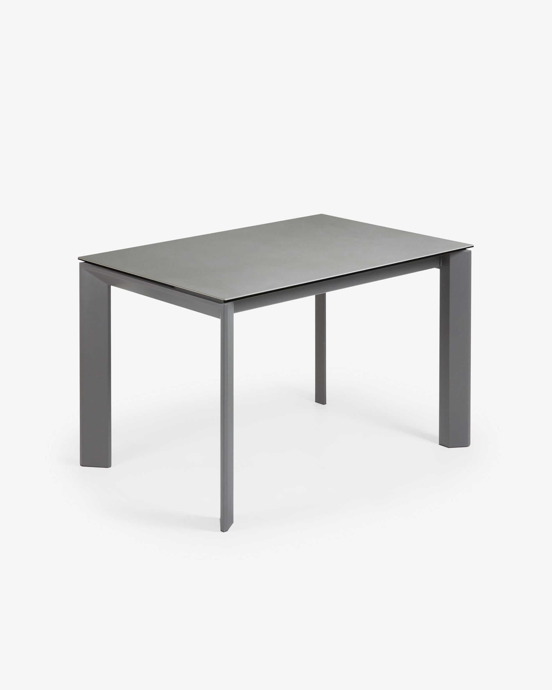 Axis Ausziehtisch: Elegantes Feinsteinzeug, ausziehbar von 120 auf 180 cm, Stahlbeine in Anthrazit, modern und funktional.