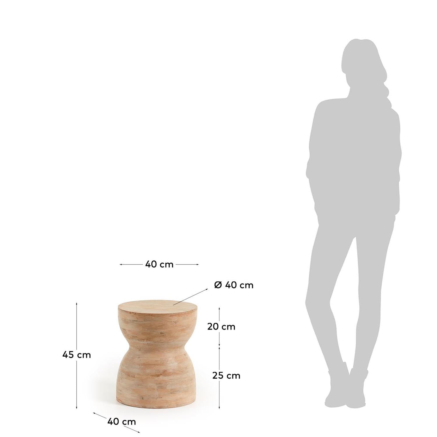 Mazy Beistelltisch Ø 40 cm in Natur präsentiert im Onlineshop von KAQTU Design AG. Beistelltisch ist von Kave Home