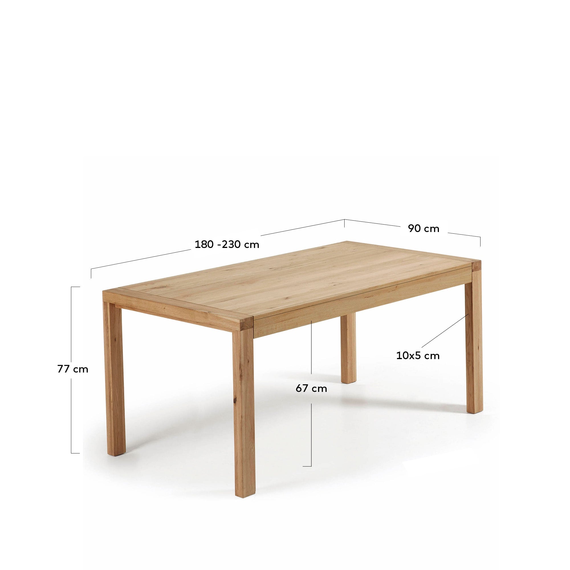 Moderner Briva Ausziehtisch aus Eichenfurnier, 180-230 cm. Ideal für festliche Anlässe und alltägliche Mahlzeiten, mit einladendem, natürlichem Look.