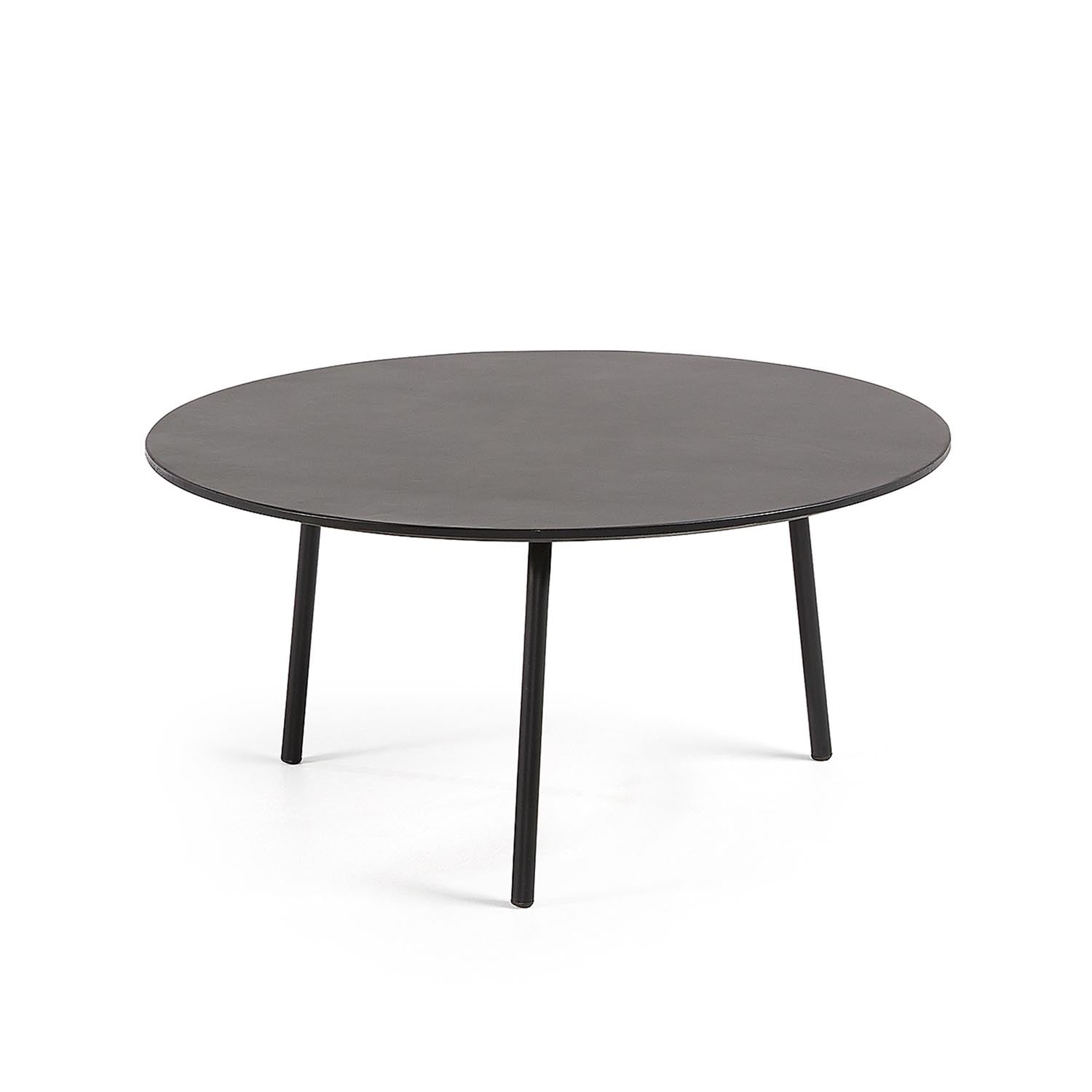 Entdecken Sie den Mathis Couchtisch von Kave Home: eleganter Zementfaser-Tisch mit stabilen Stahlbeinen, ideal für modernes Wohnen.