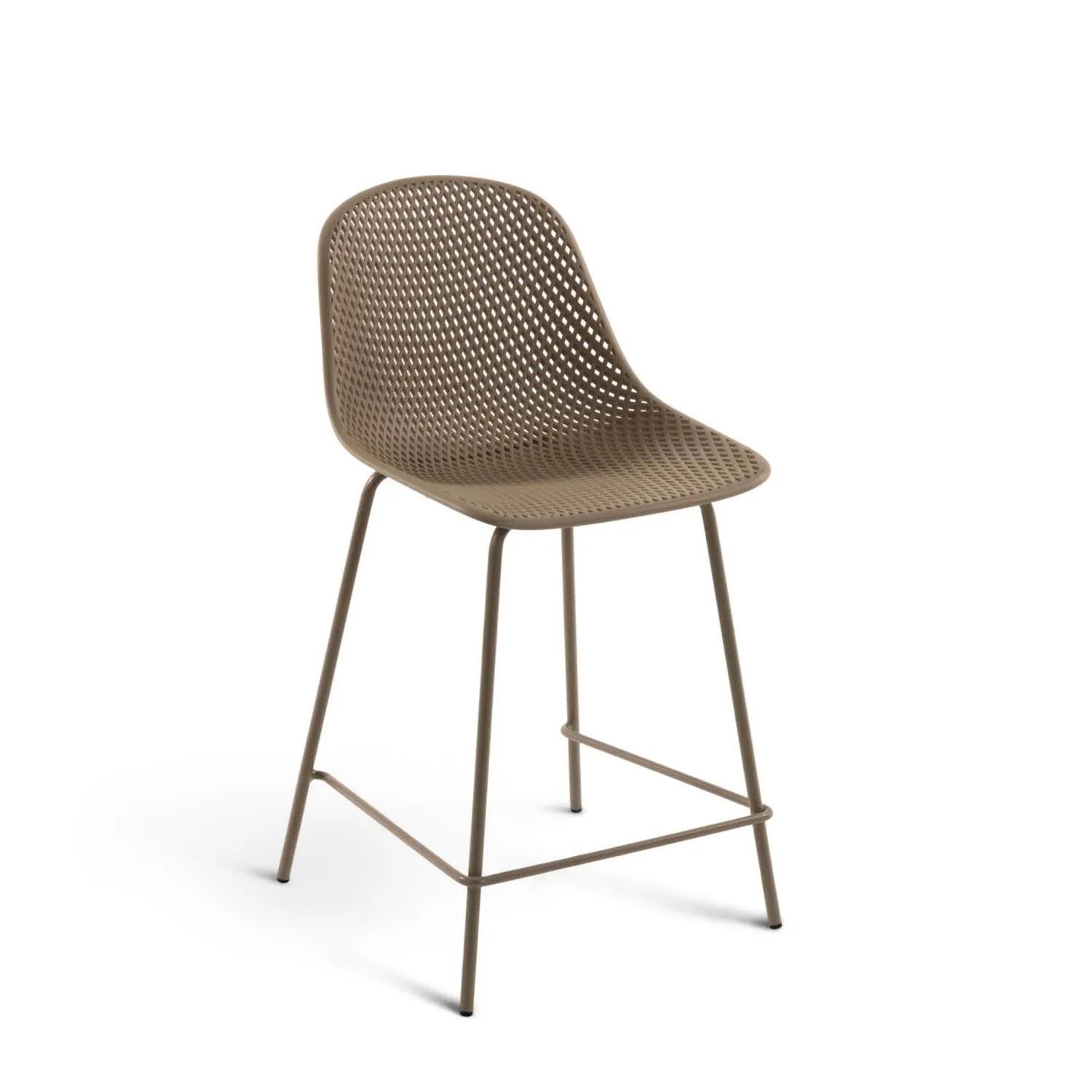 Stilvoller Quinby Hocker, beige, 65 cm – perfekt für Outdoor-Entspannung.