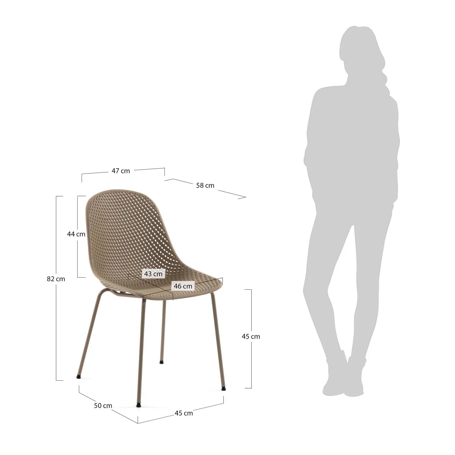 Quinby Outdoor Stuhl beige: Perfekter Sitzkomfort für draußen.