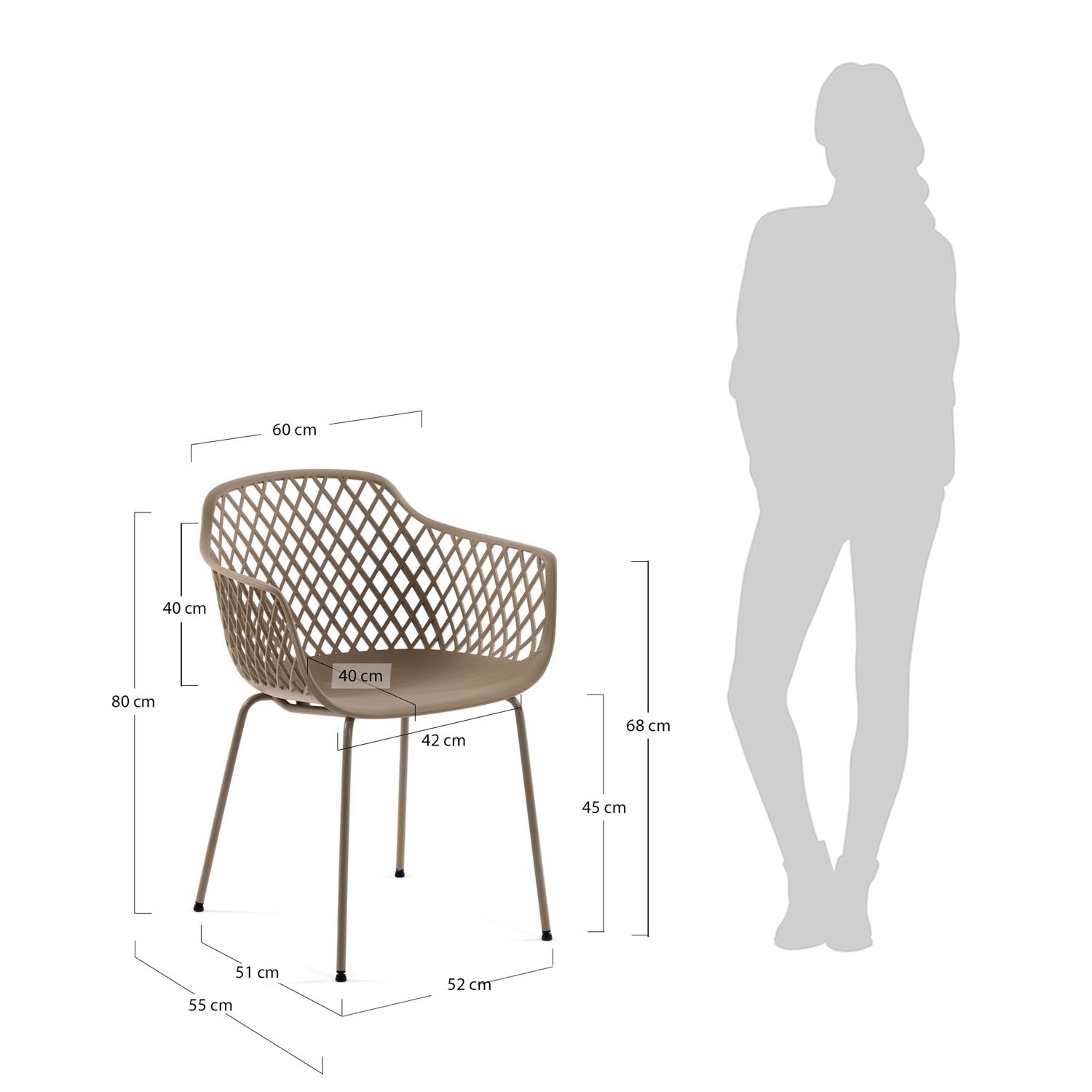 Entdecken Sie den eleganten Outdoor Stuhl Quinn in Beige von Kave Home. Ideal für Garten und Balkon, vereint er Stil und Funktionalität.