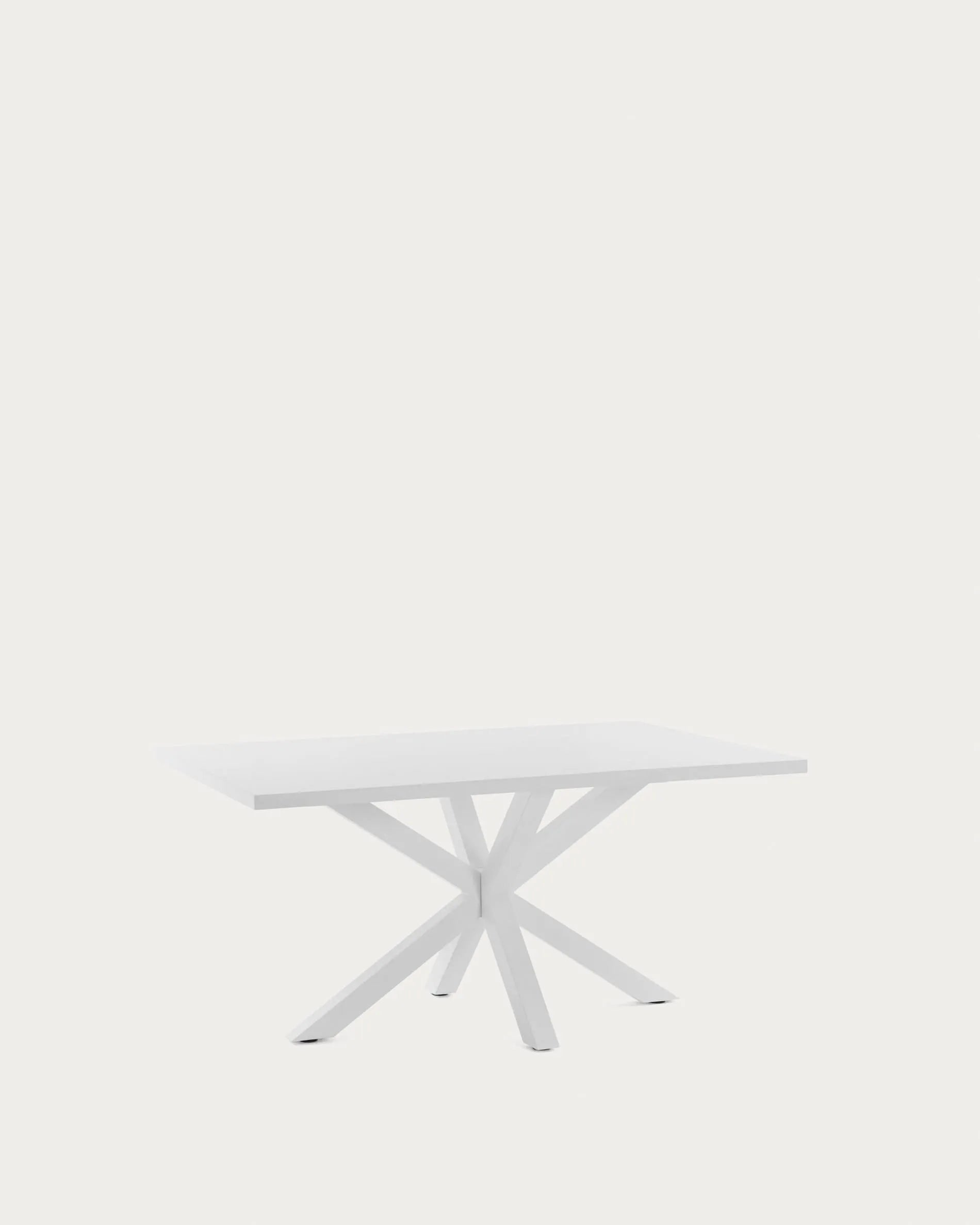 Tisch Argo: Elegantes Design, weiße Melaminplatte, stabile Stahlbeine, 160x100 cm, perfekt für moderne und praktische Wohnräume.