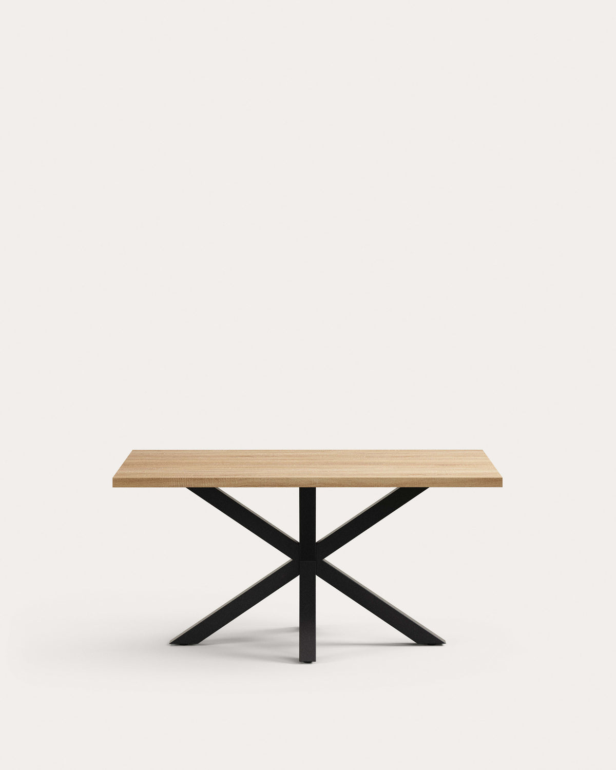 Tisch Argo aus Melamin mit natürlicher Oberfläche und Stahlbeinen mit schwarzem Finish, 160 x 100 cm in Natur, Schwarz präsentiert im Onlineshop von KAQTU Design AG. Esstisch ist von Kave Home