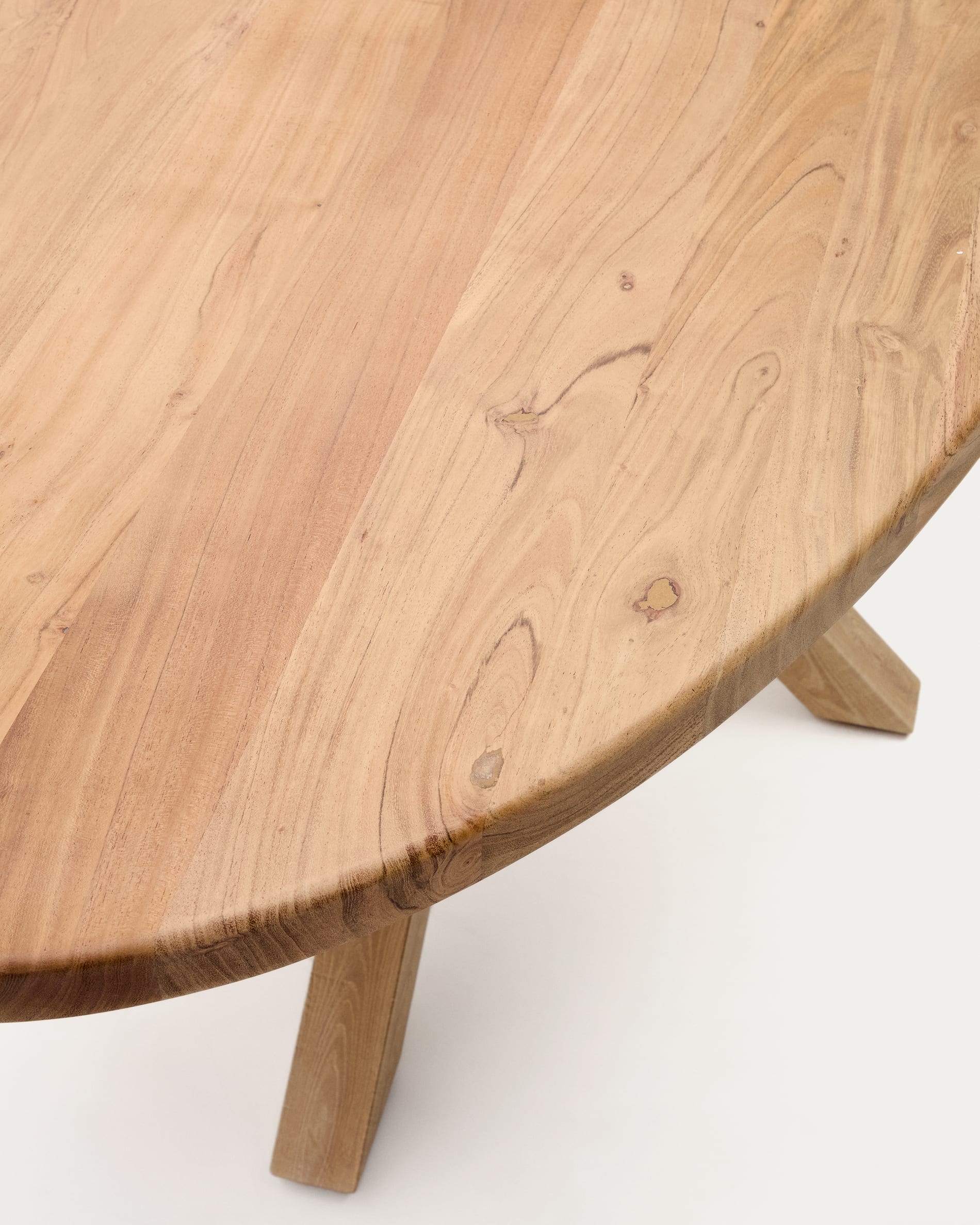 Ovaler Tisch Argo aus Akazienholz mit robusten Stahlbeinen in Holzoptik, 200 x 100 cm, stilvoll und hochwertig von Kave Home.