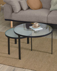 Oni Set aus 2 Beistelltischen Ø 70 cm und Ø 50 cm