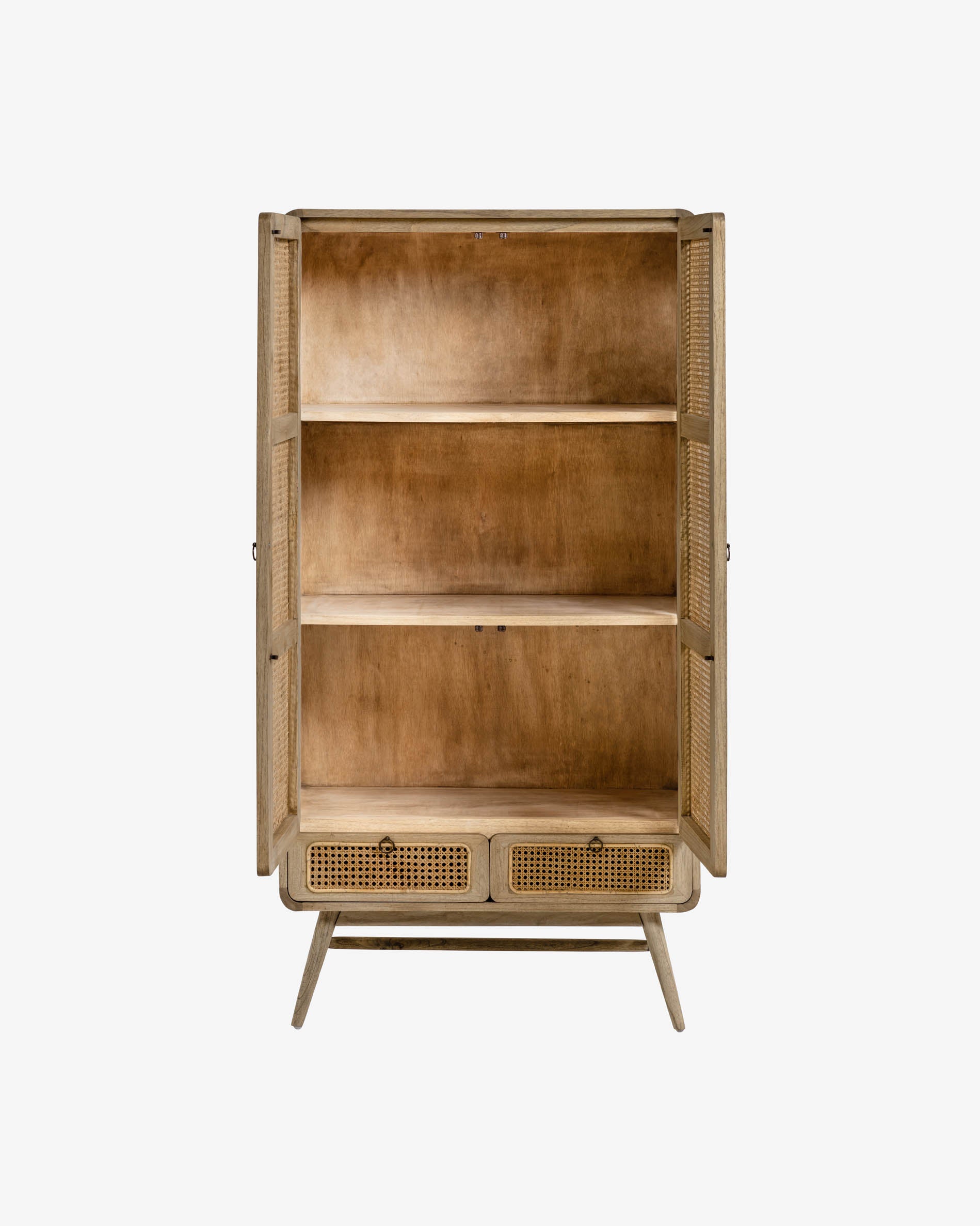 Nalu Schrank aus Mindiholz und Rattan, 90x175 cm, von Kave Home – natürliche Eleganz und praktische Aufbewahrung für Ihr Zuhause.