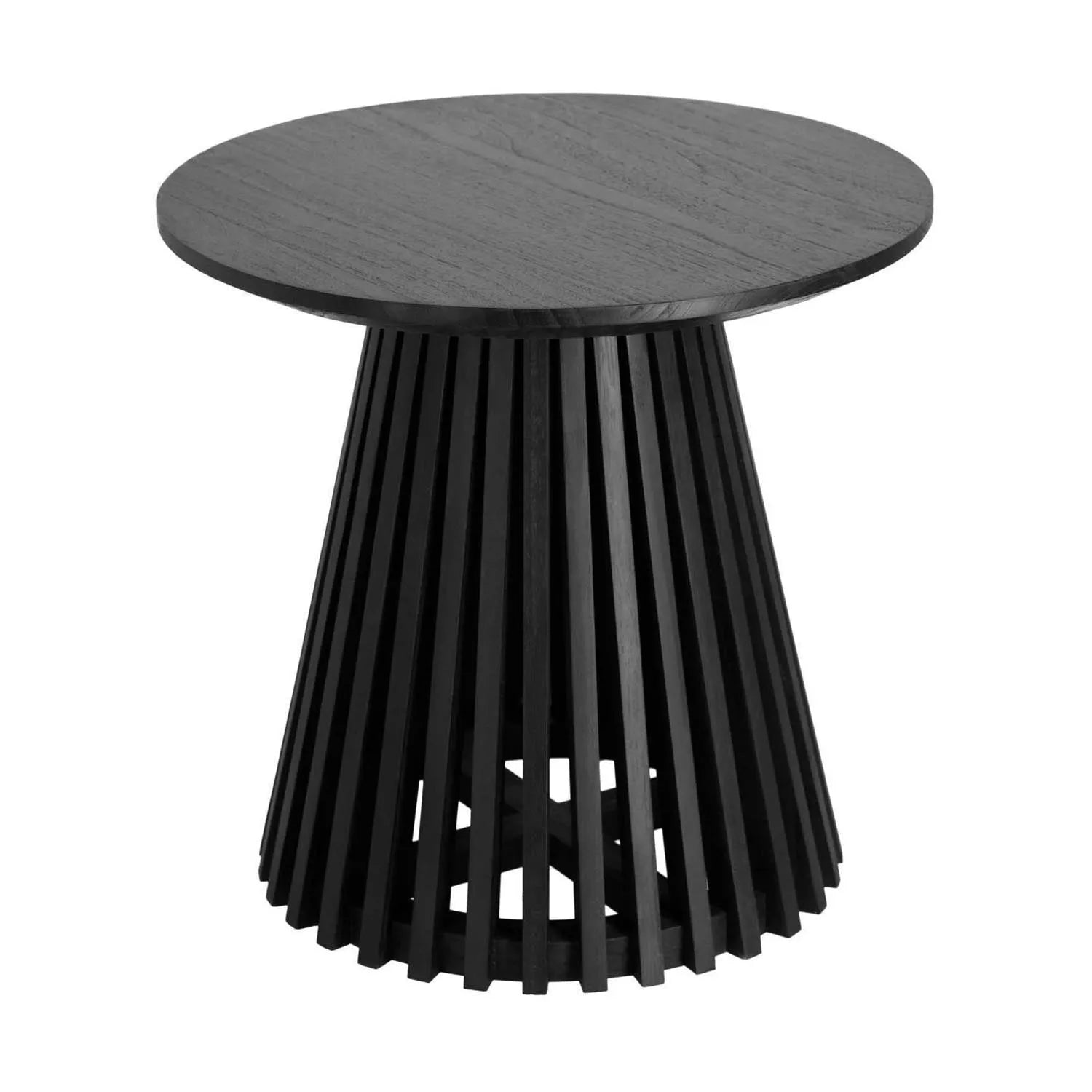 Jeanette Beistelltisch aus massivem Mindiholz schwarz Ø 50 cm in Schwarz präsentiert im Onlineshop von KAQTU Design AG. Beistelltisch ist von Kave Home