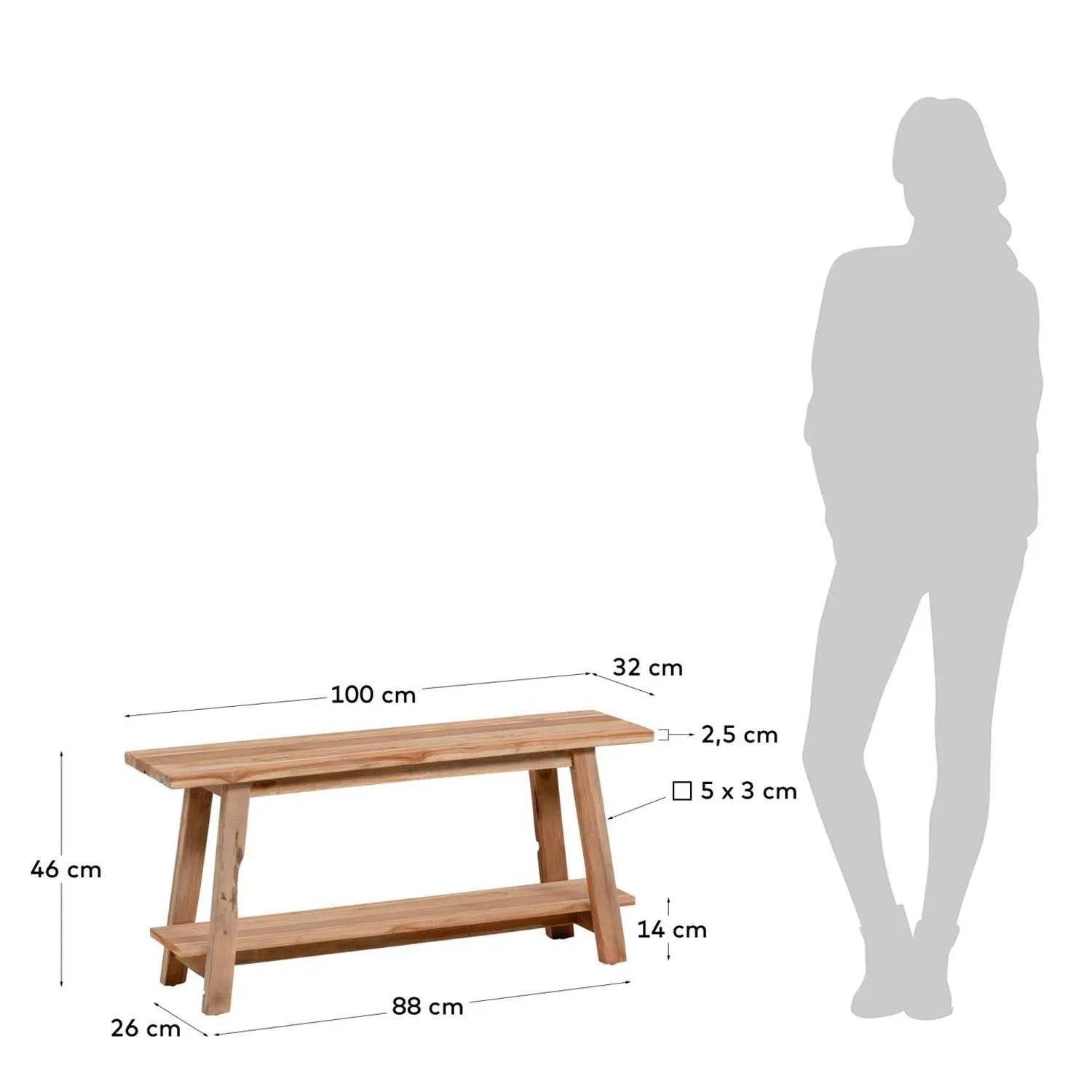 Massive Teakholzbank Safara 100 cm – stilvoll und umweltfreundlich.