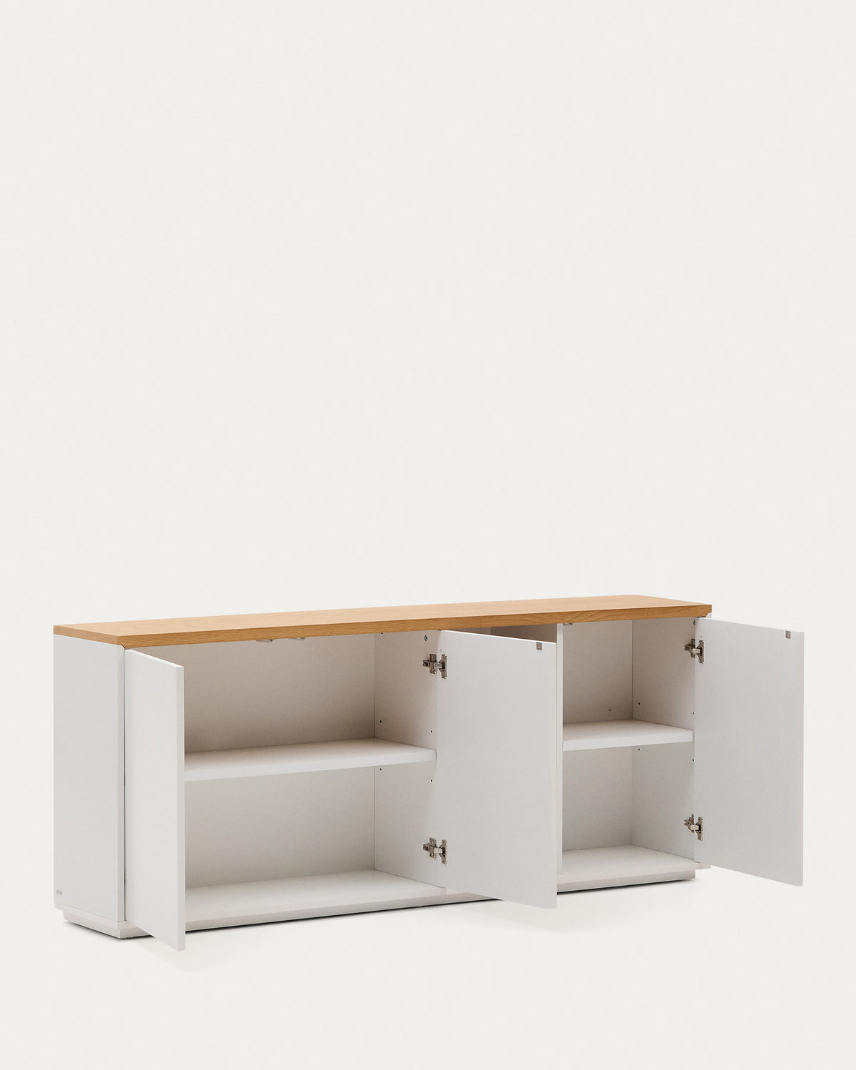 Abilen Sideboard 3 Türen aus Eichenfurnier und weisser Lackierung 180 x 75 cm FSC 100% in Weiss, Natur präsentiert im Onlineshop von KAQTU Design AG. Sideboard ist von Kave Home